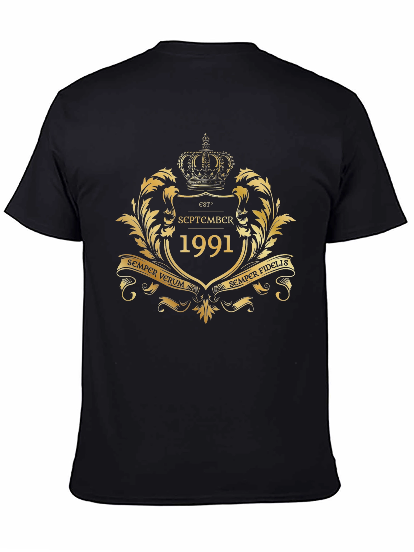 Black September 1991 Est. Gold Crest Graphic T-Shirt view 4