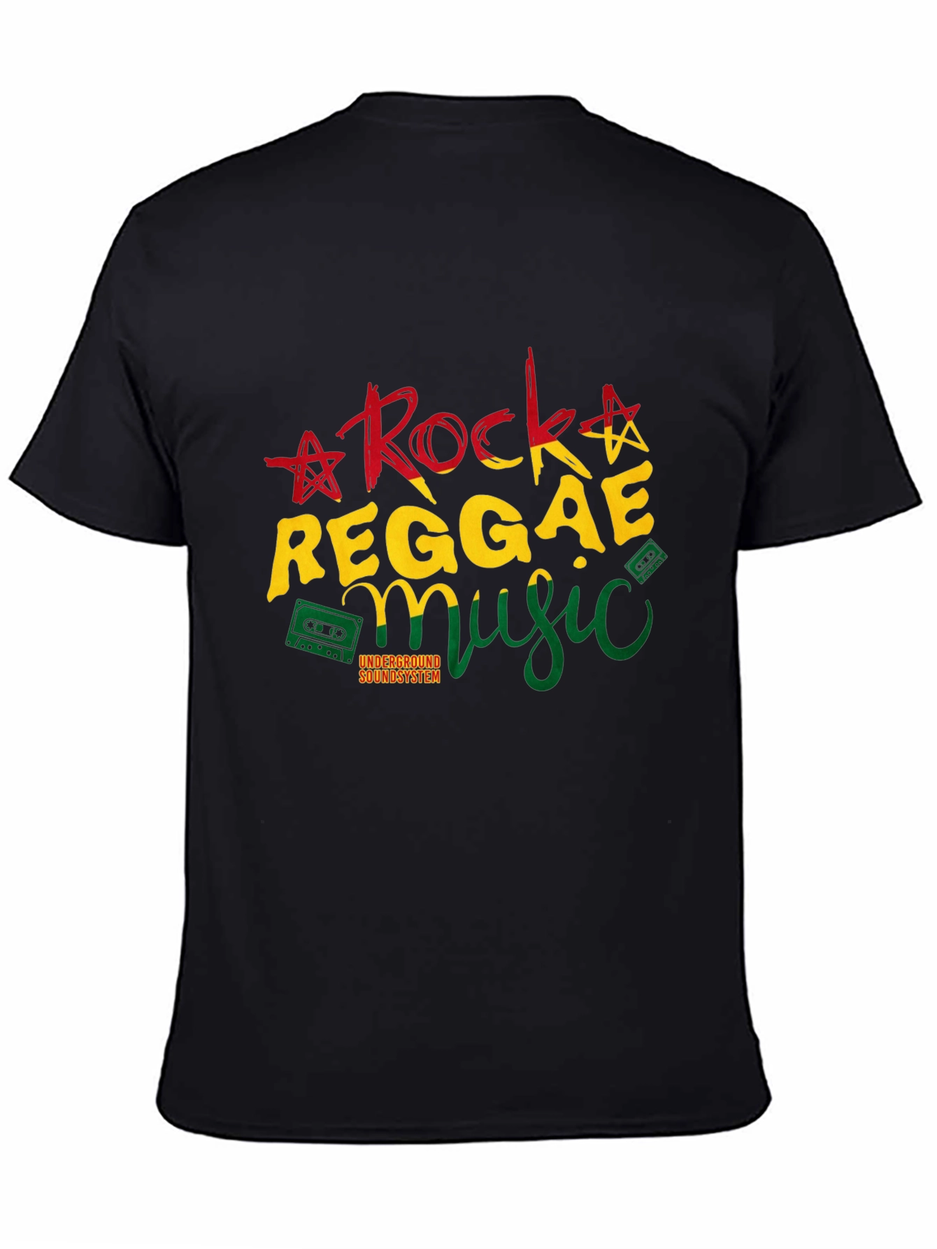 Black Rock Reggae Music T-Shirt view 4