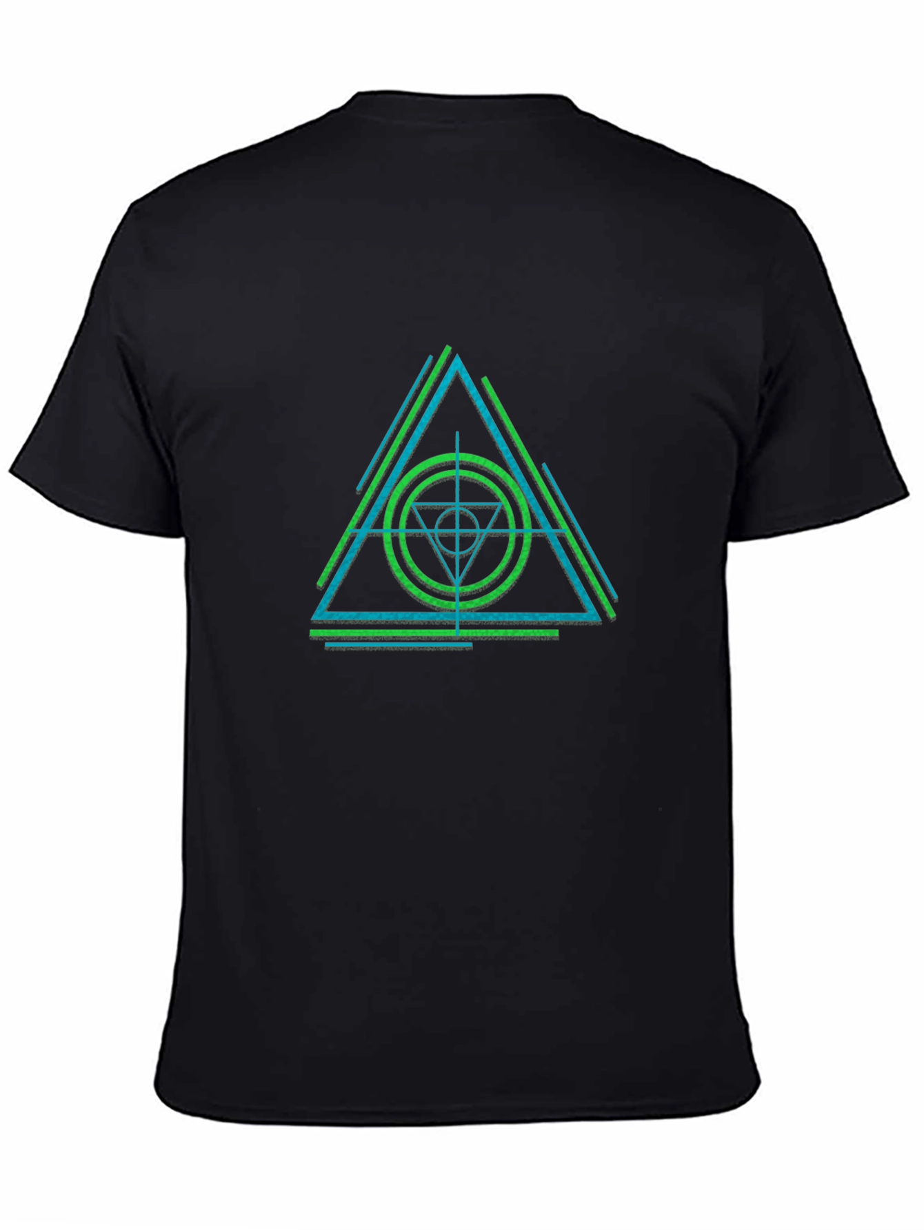 Black Geometric Triangle Graphic Tee - Modern Streetwear view 4