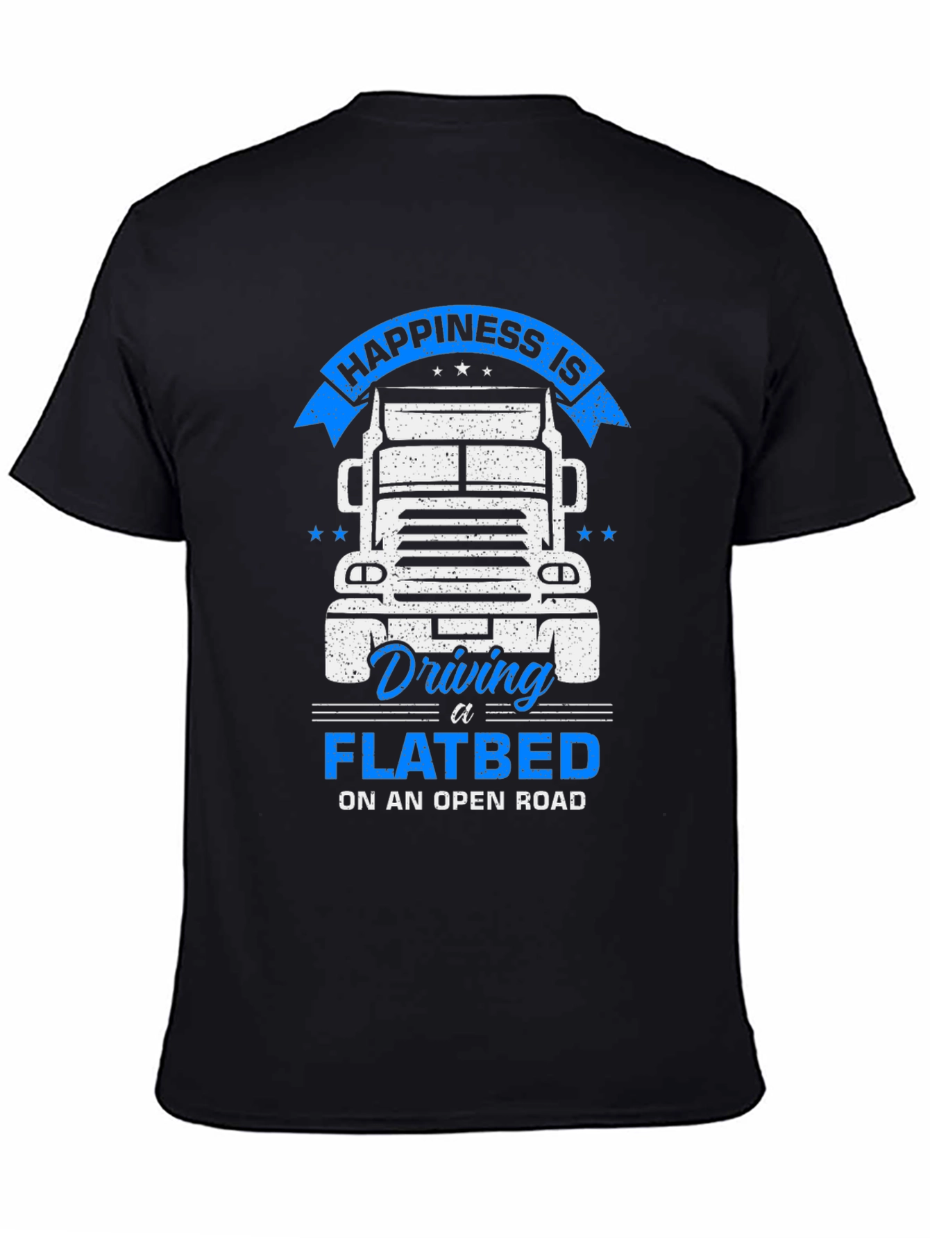 Black Happiness Flatbed Trucker T-Shirt - Open Road Comfort view 4