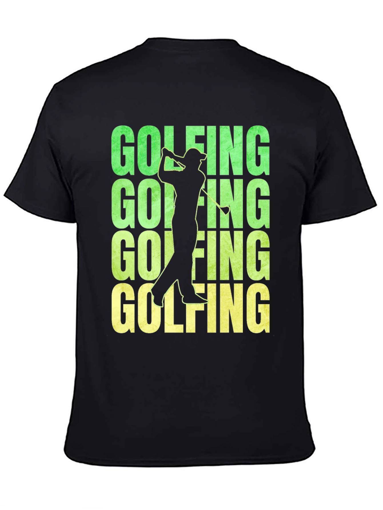 Black Golfing T-Shirt - Fun Golfer Design view 4