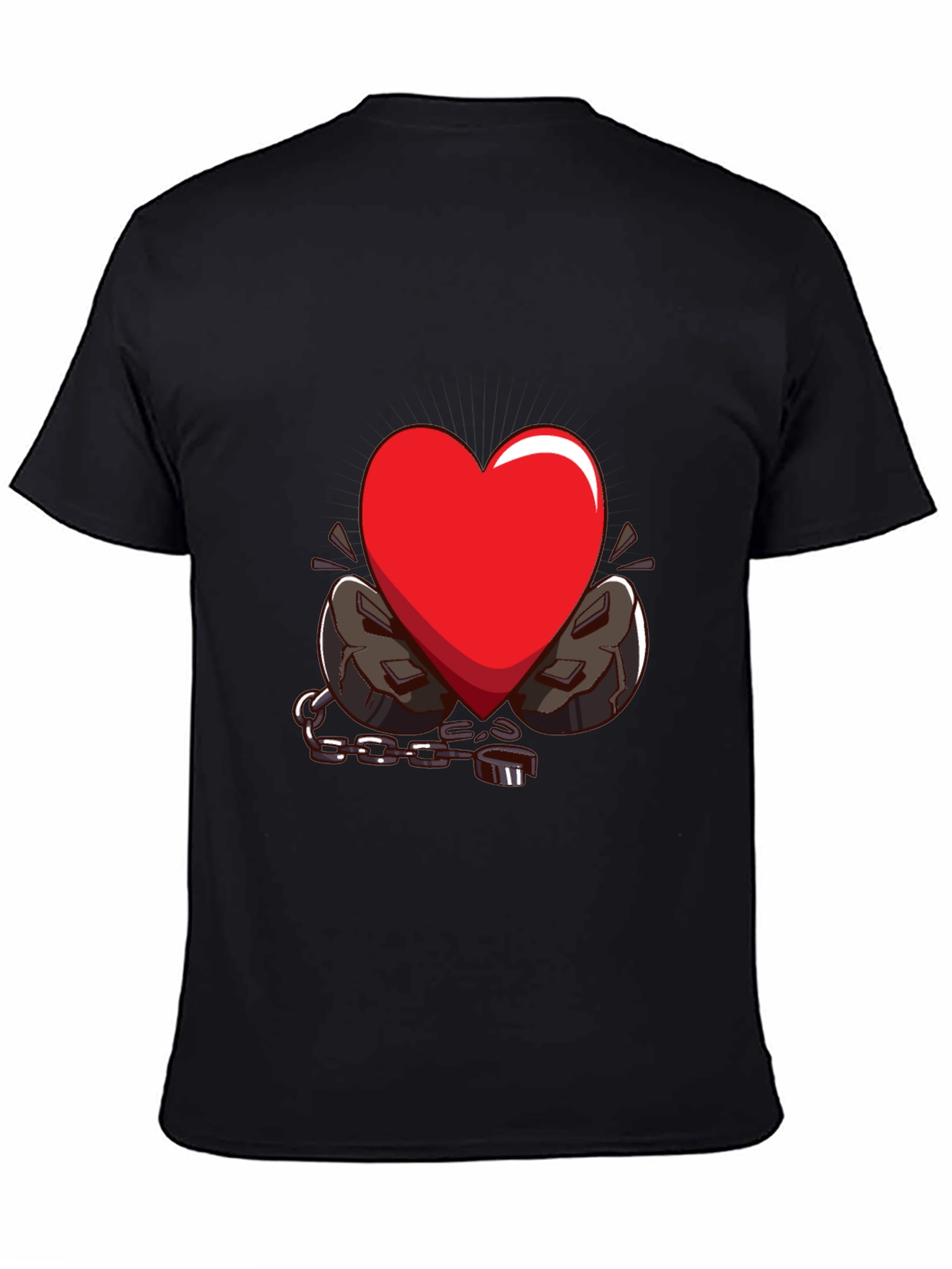 Black Heart in Chains Graphic T-Shirt - Black view 4