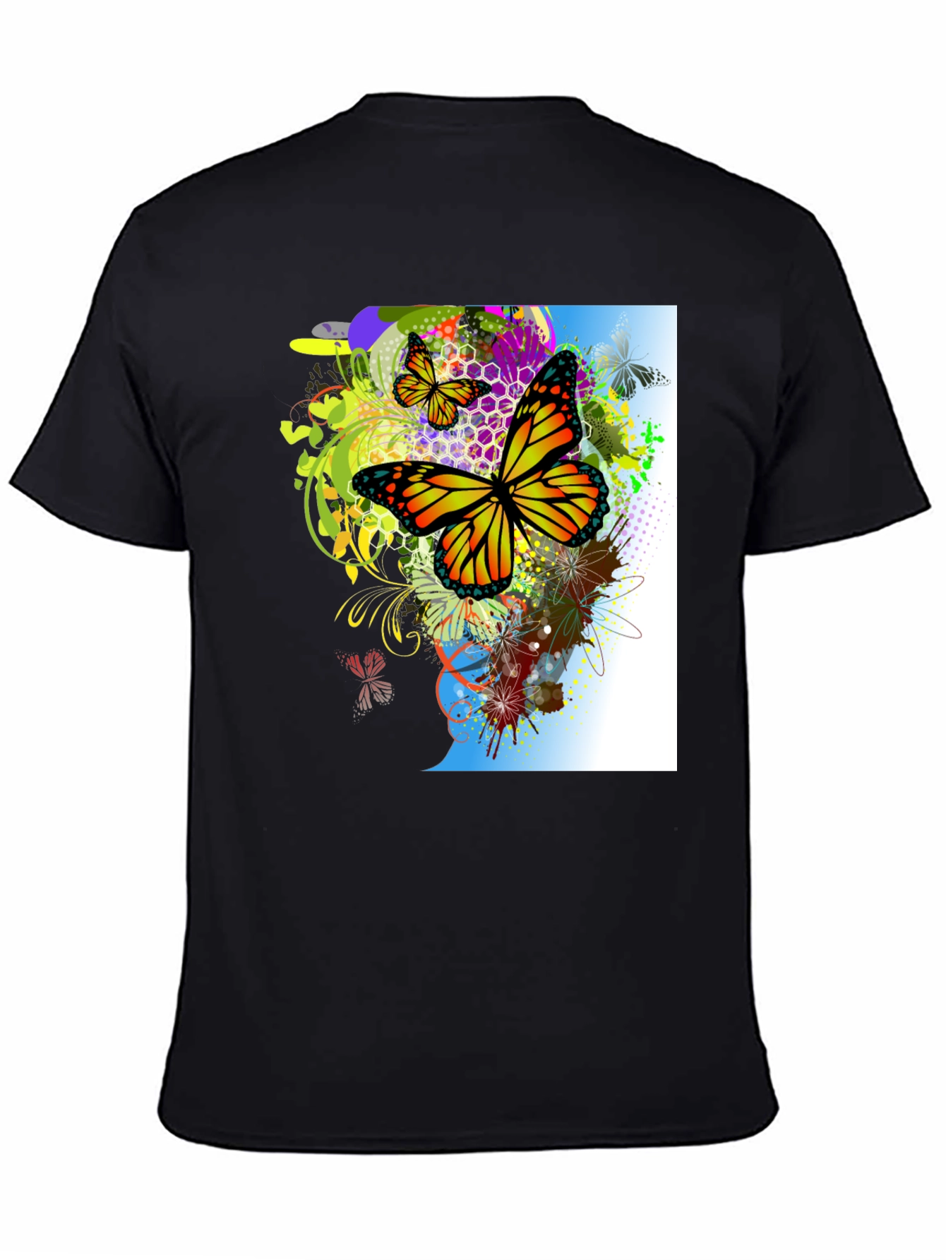 Black Butterfly Graphic Black T-Shirt view 4