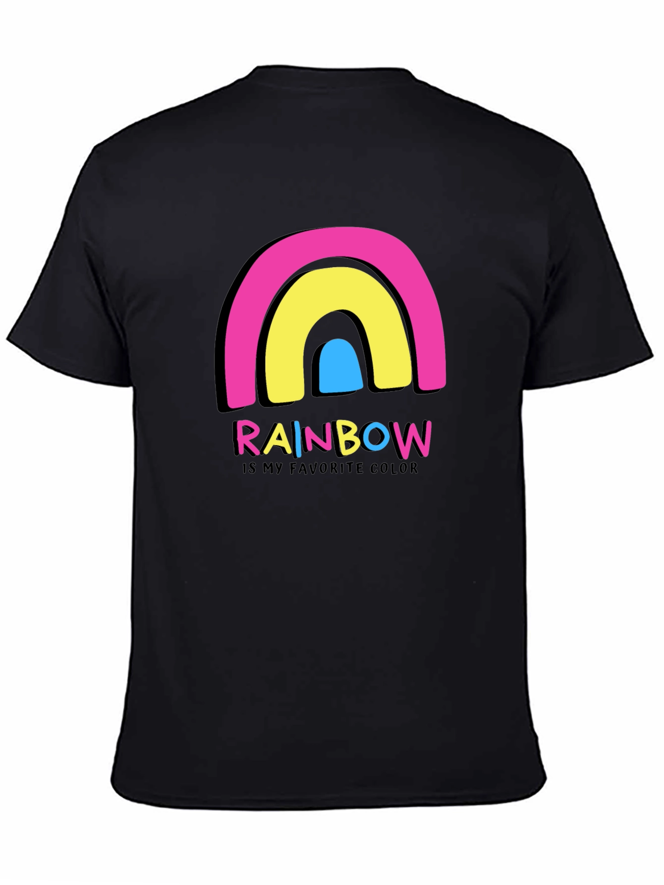 Black Rainbow Is My Favorite Color Graphic T-Shirt view 4
