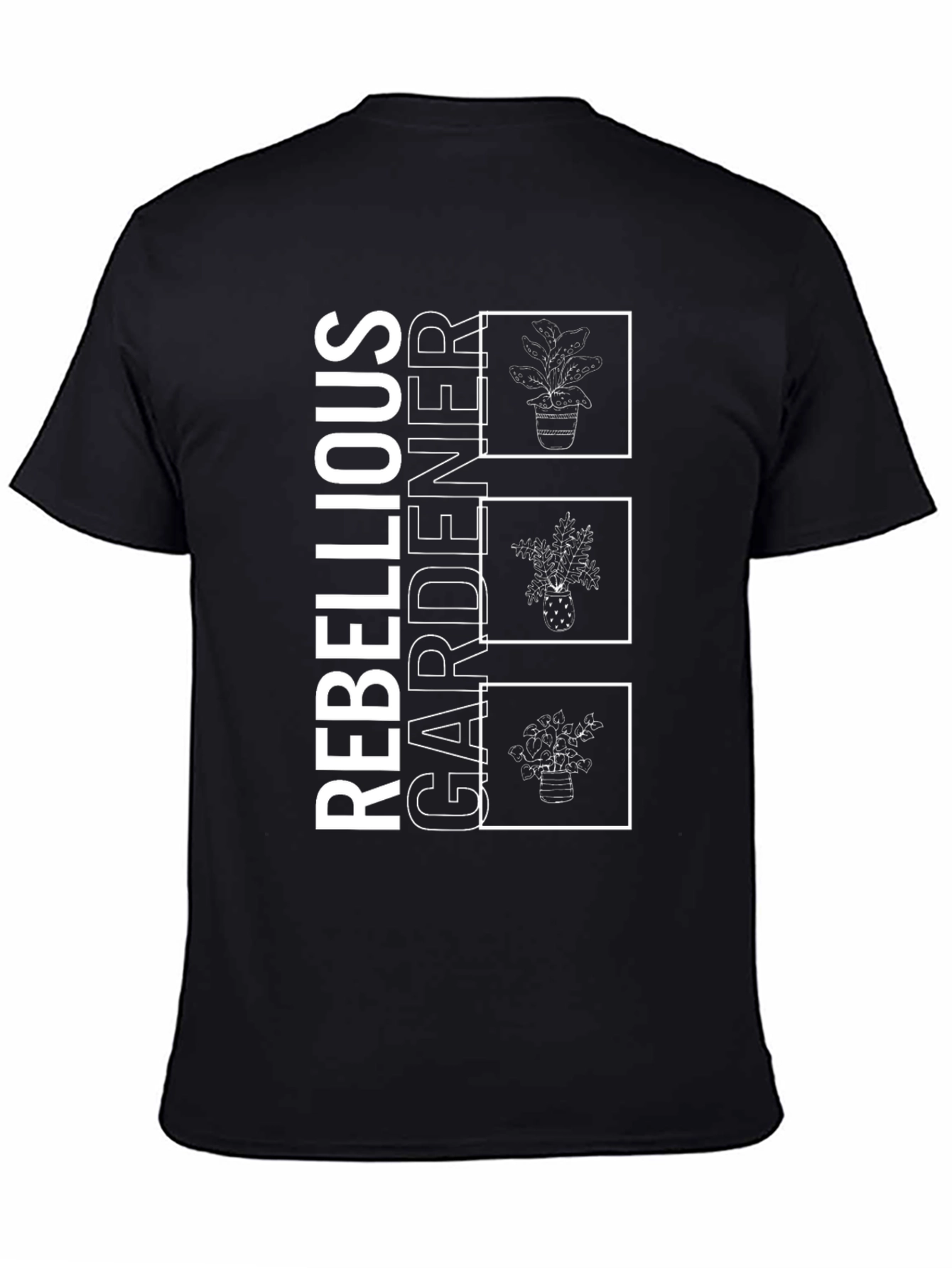 Black Rebellious Gardener Graphic Tee - Unisex view 4