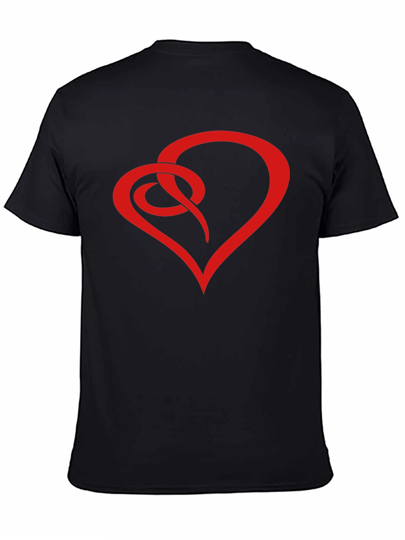 Black Heart Knot Graphic Tee - Stylish Men's Black T-Shirt view 4