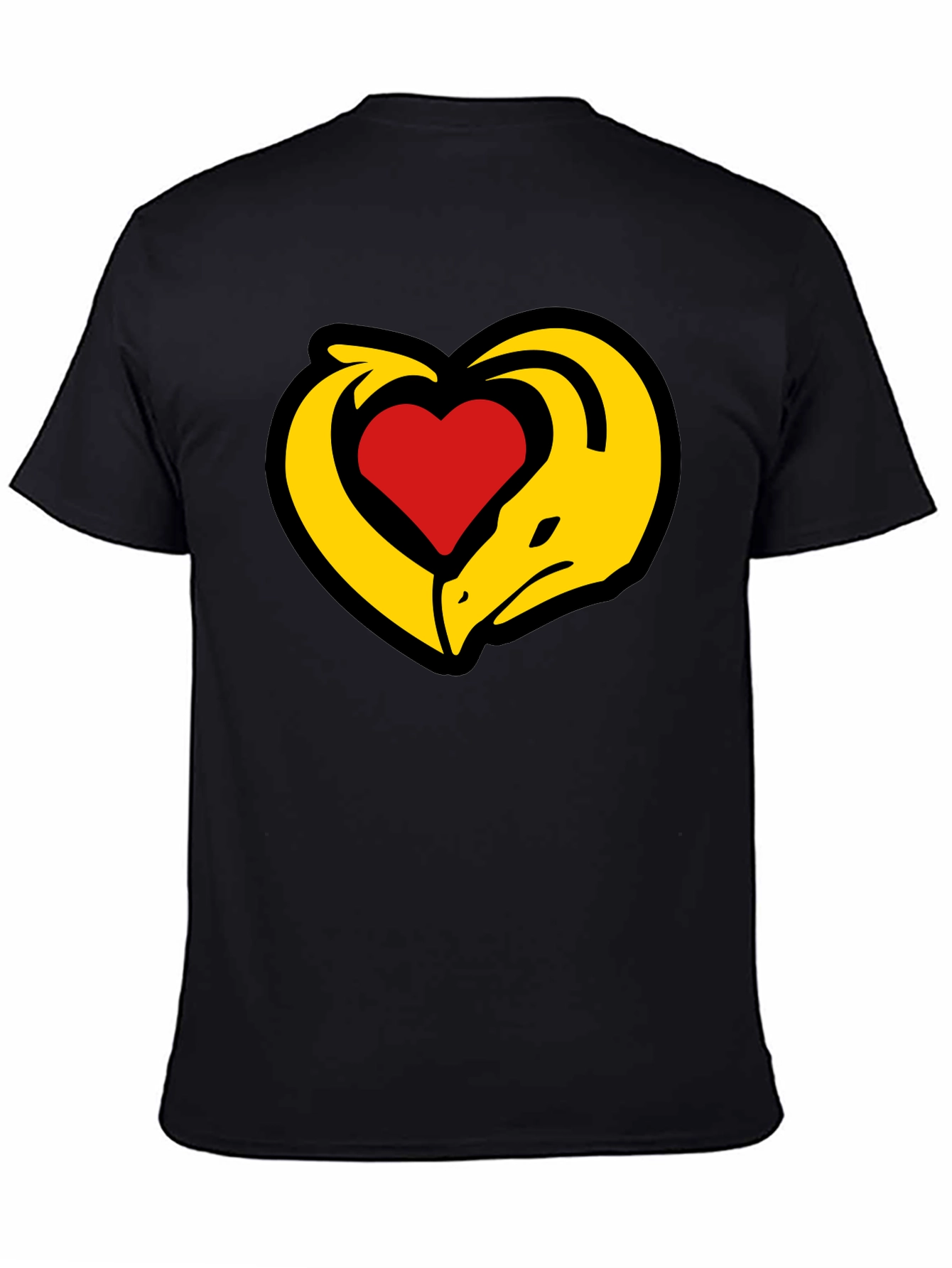 Black Dragon Heart T-Shirt - Black Cotton Tee view 4