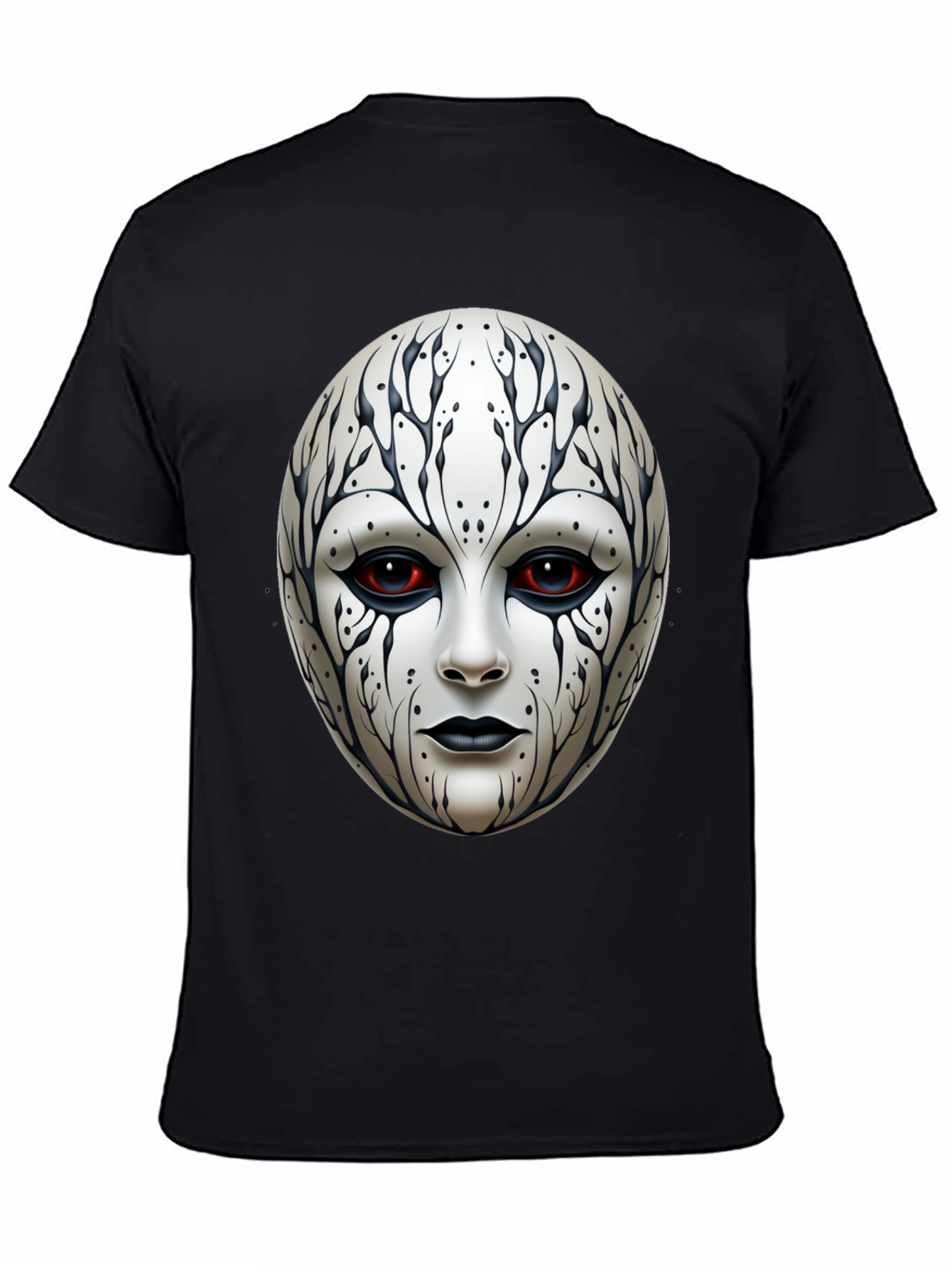 Black Mystic Face Graphic Tee - Black Cotton Blend view 4