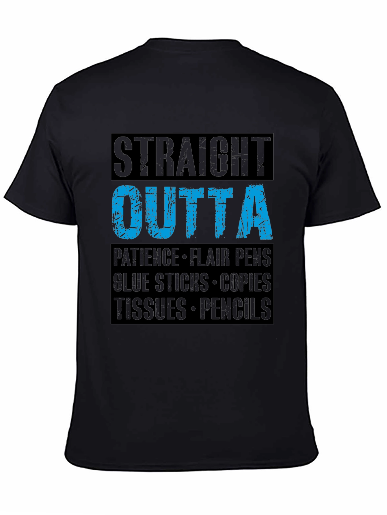Black Straight Outta Patience Teacher T-Shirt view 4