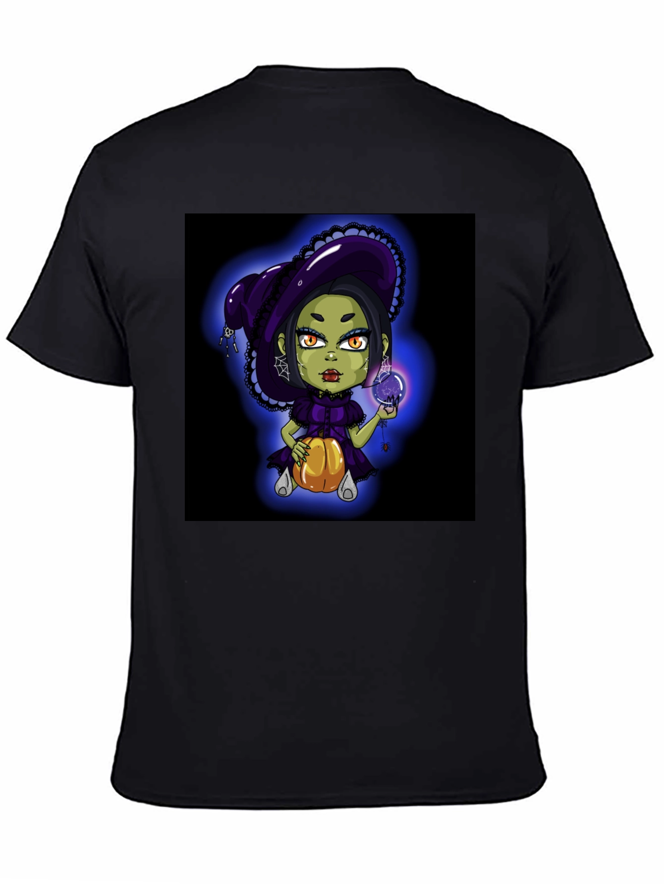 Black Witch Pumpkin Halloween T-Shirt view 4