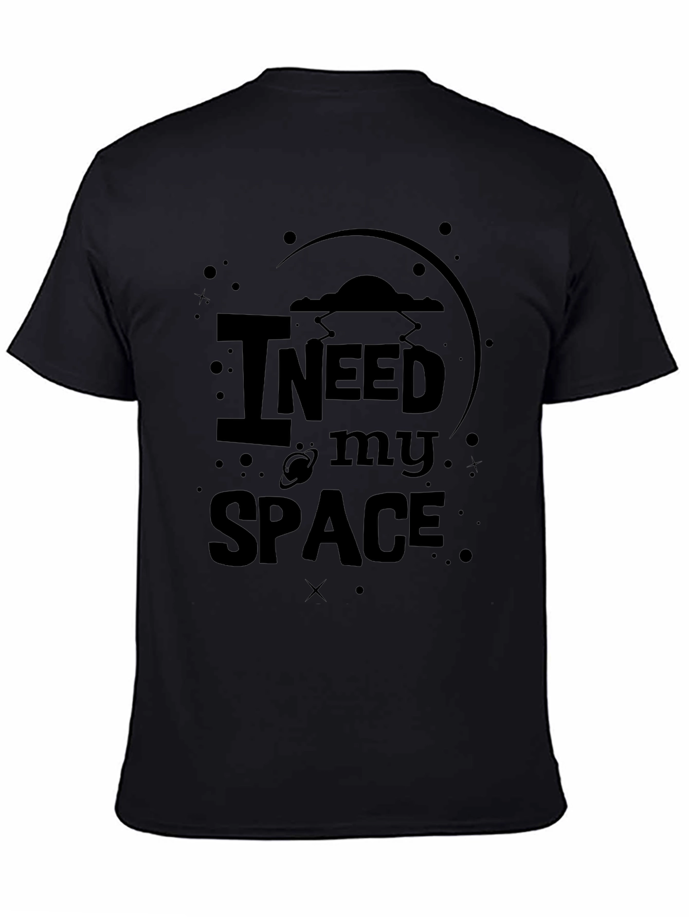 Black I Need My Space Graphic T-Shirt - Black view 4