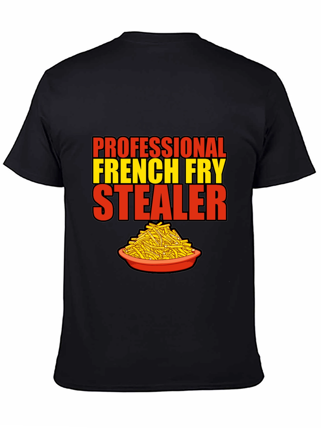 Black French Fry Stealer T-Shirt view 4