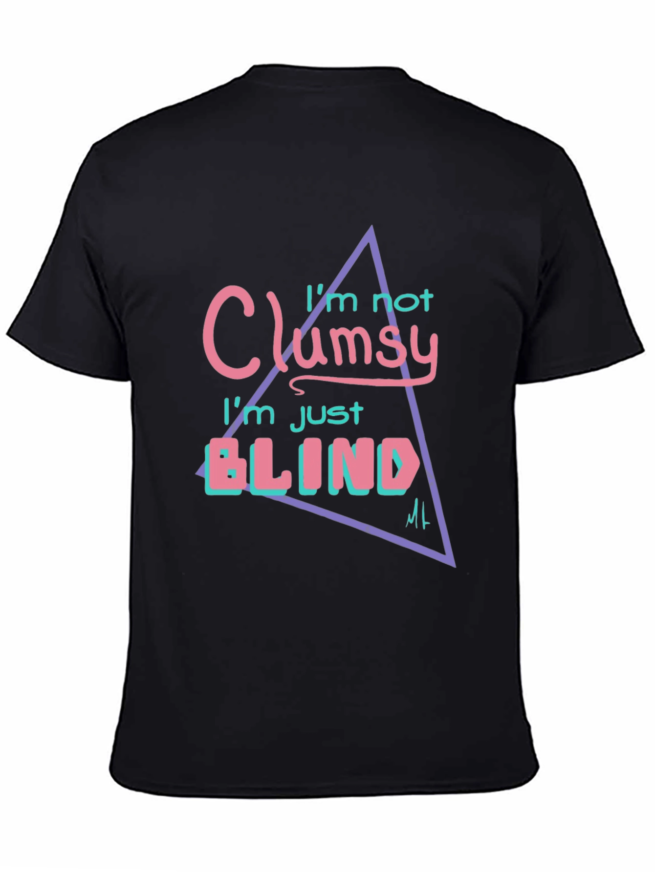 Black Clumsy? Tee: Funny Graphic Print T-Shirt view 4