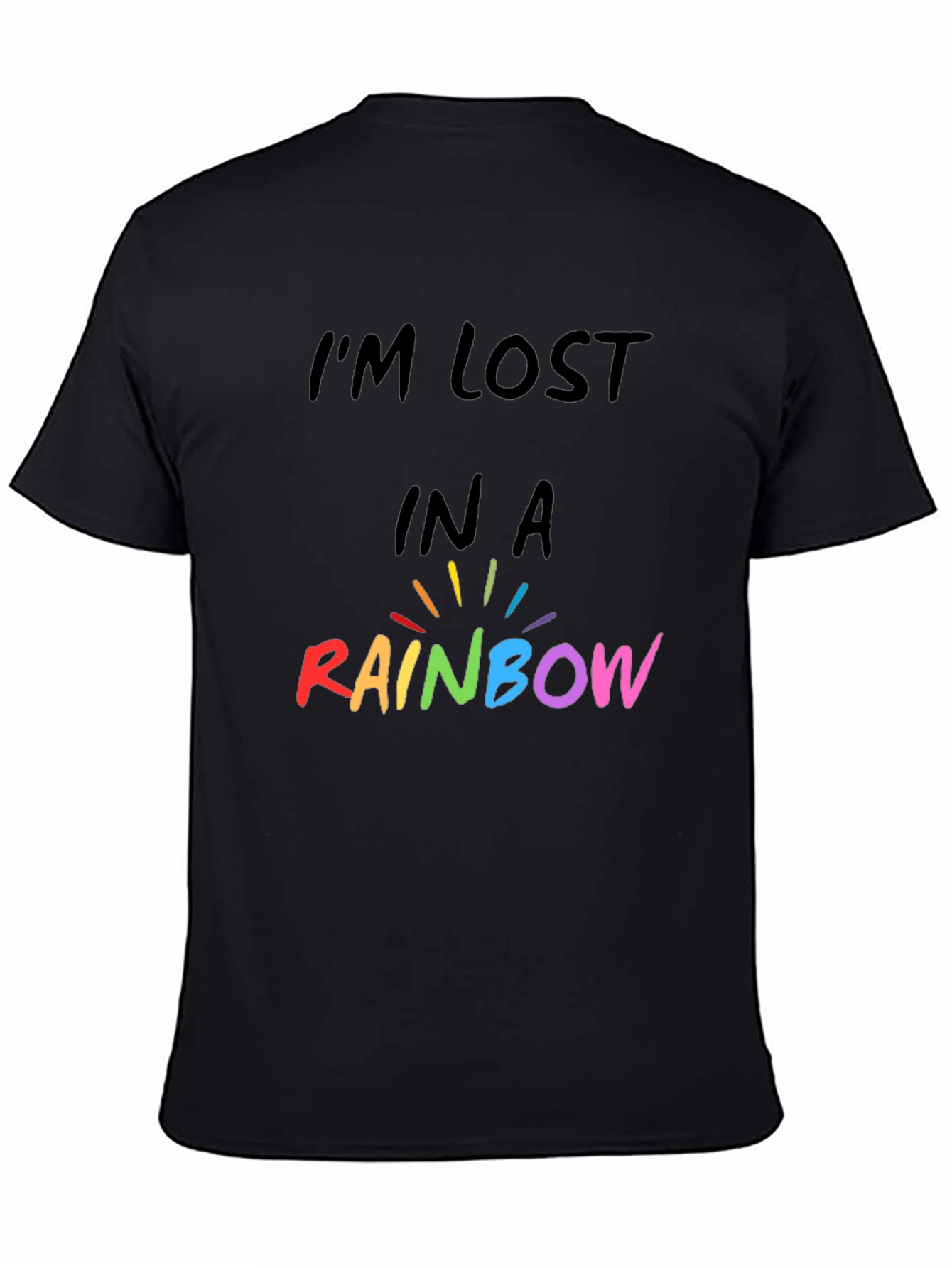 Black Rainbow Graphic Tee - Men's Black T-Shirt view 4