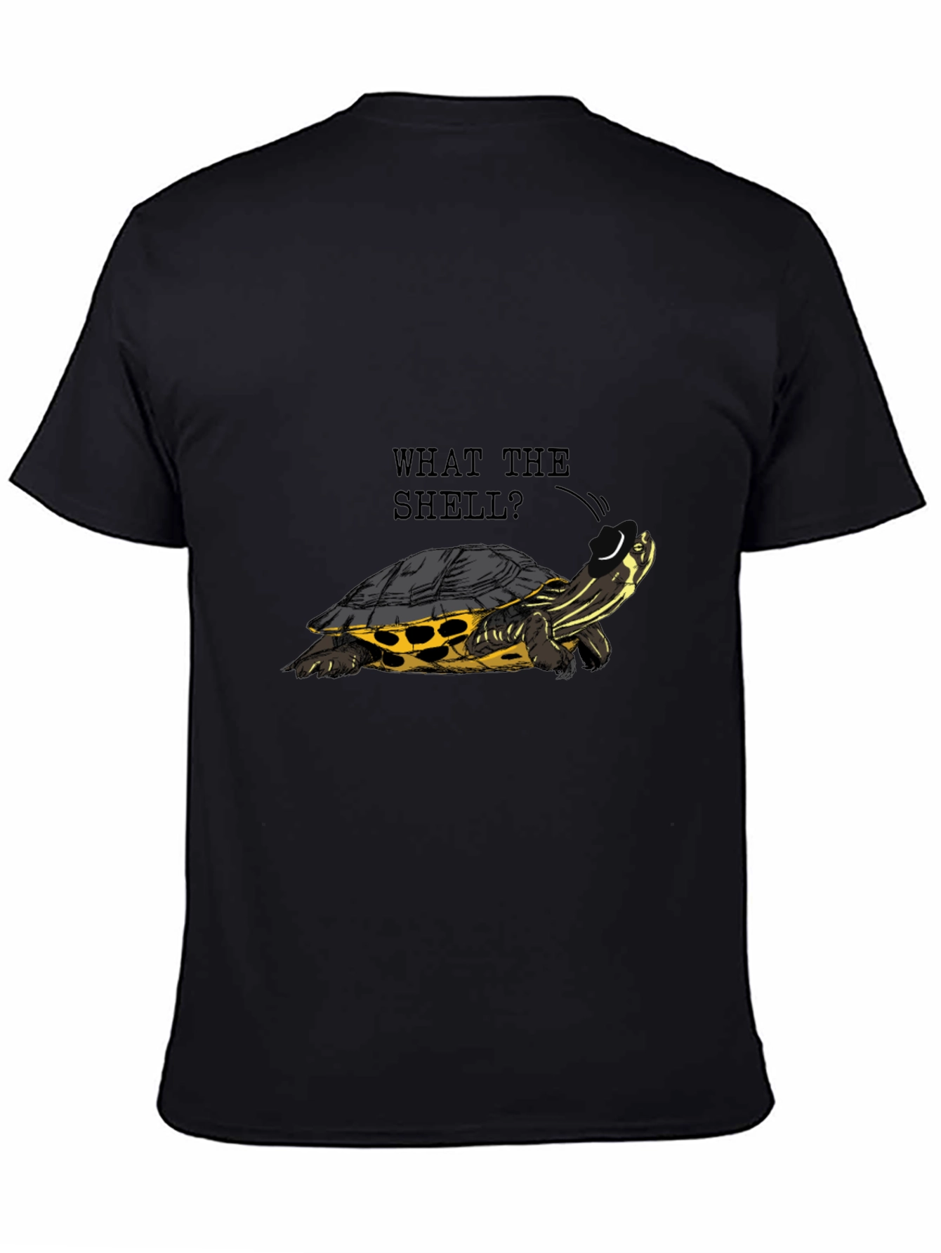 Black What the Shell? Turtle Graphic Tee - Black view 4