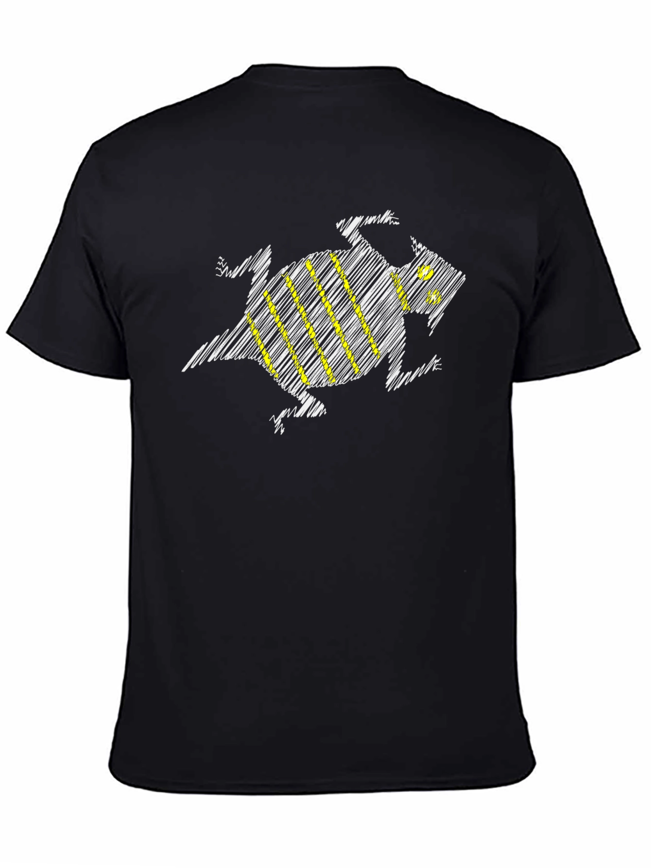 Black Stylized Lizard Tee - Men's Black Graphic T-Shirt view 4