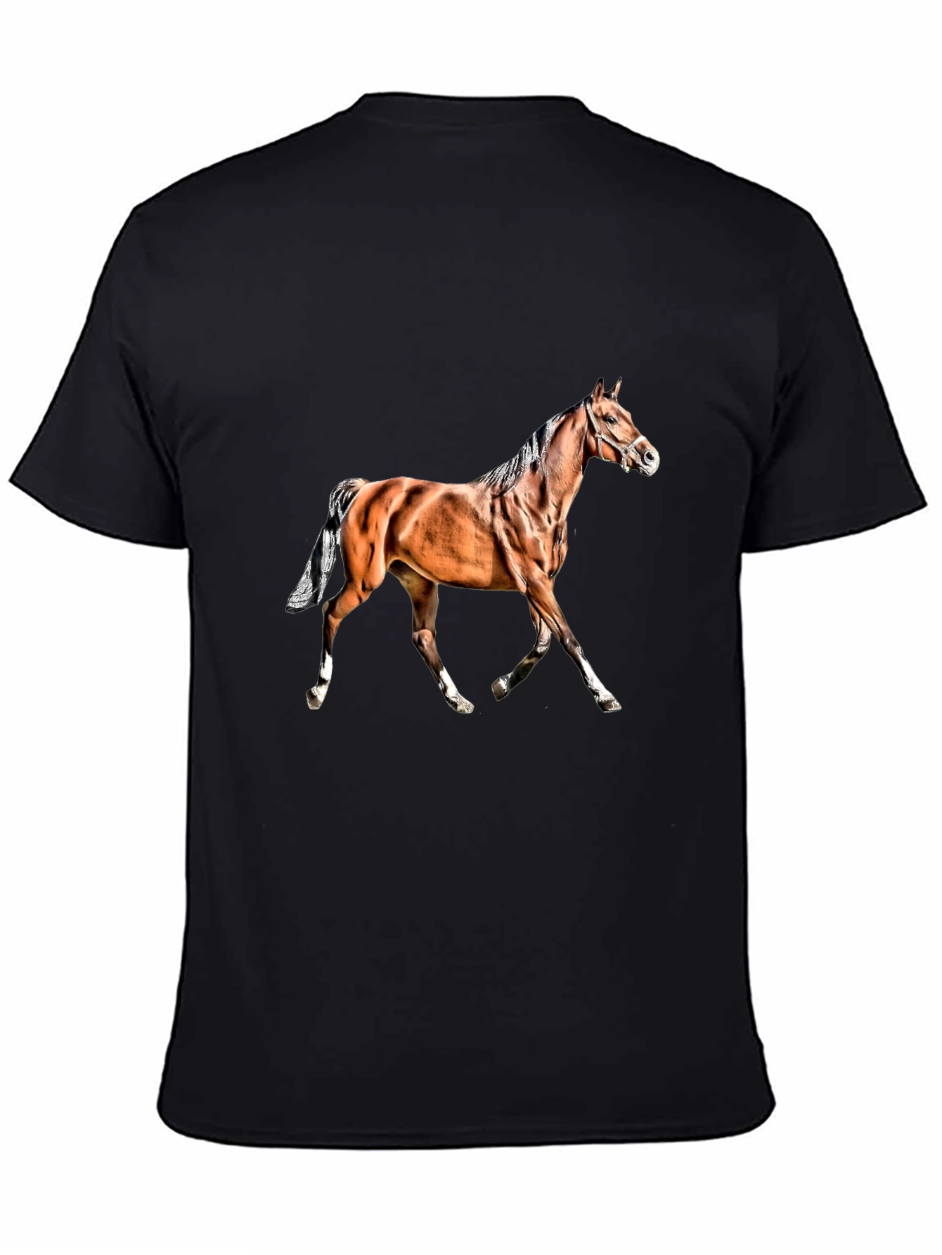 Black Horse Graphic Black T-Shirt view 4