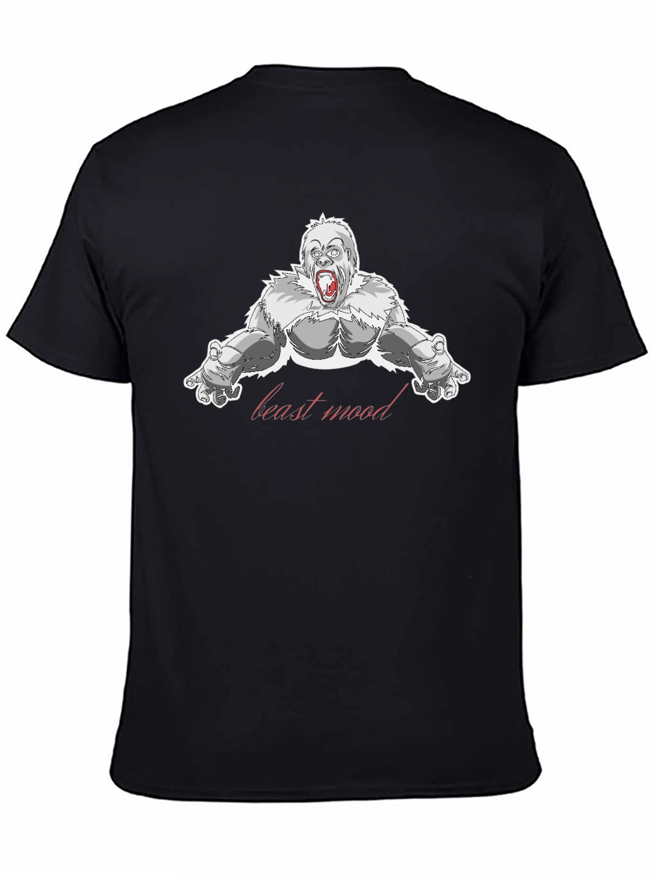 Black Beast Mood Gorilla Graphic T-Shirt view 4