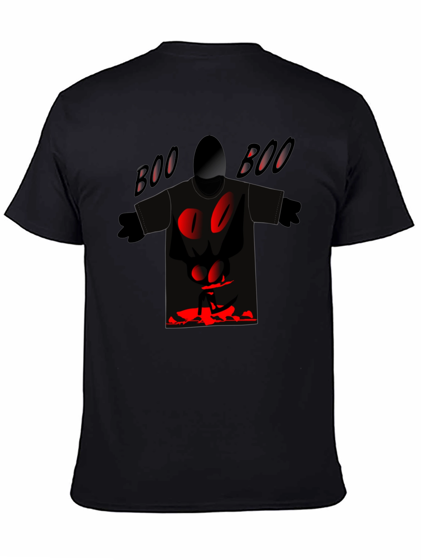 Black Spooky "Boo" Graphic Tee - Black Cotton Blend view 4