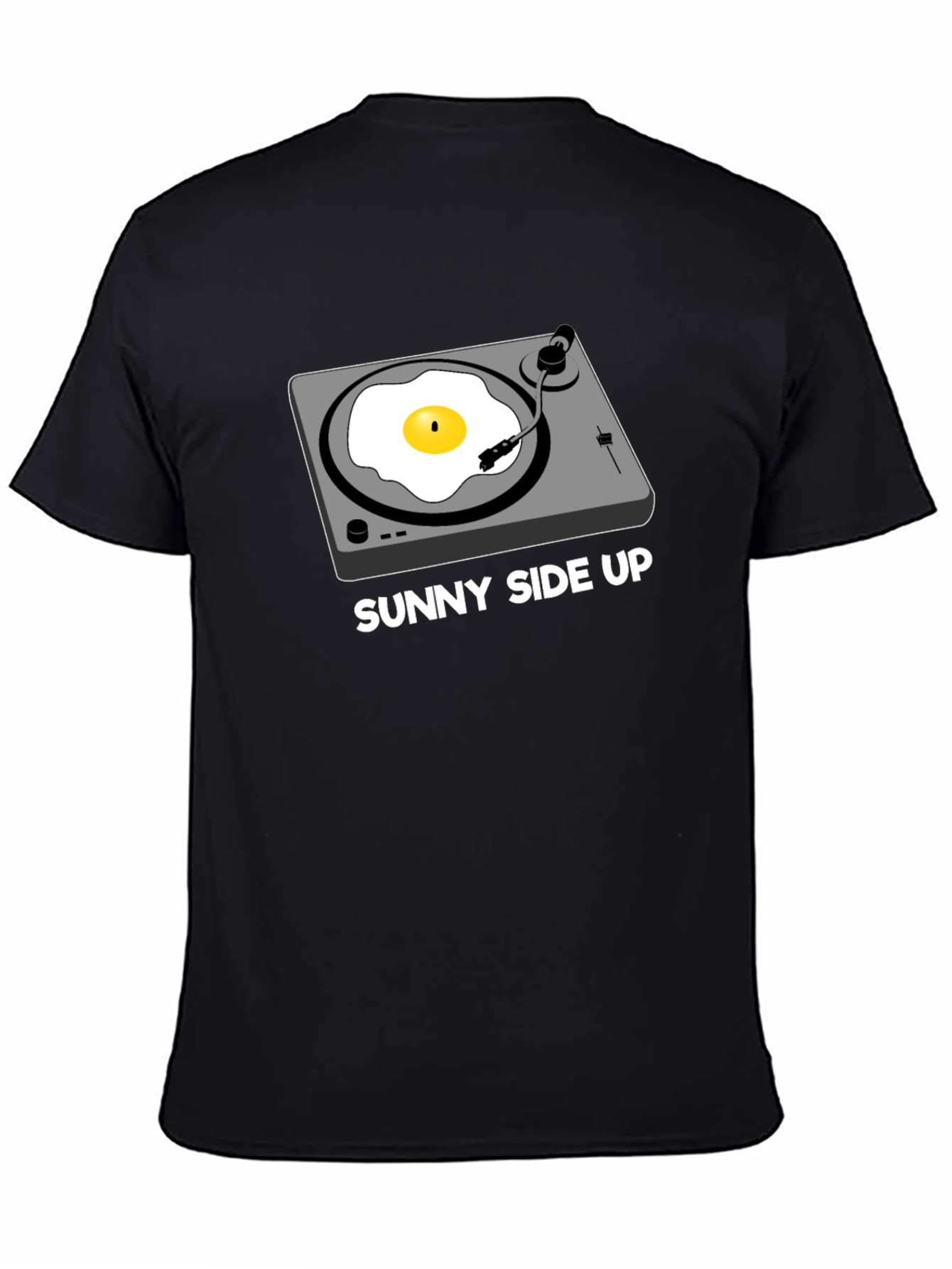 Black Sunny Side Up Turntable Graphic Tee view 4