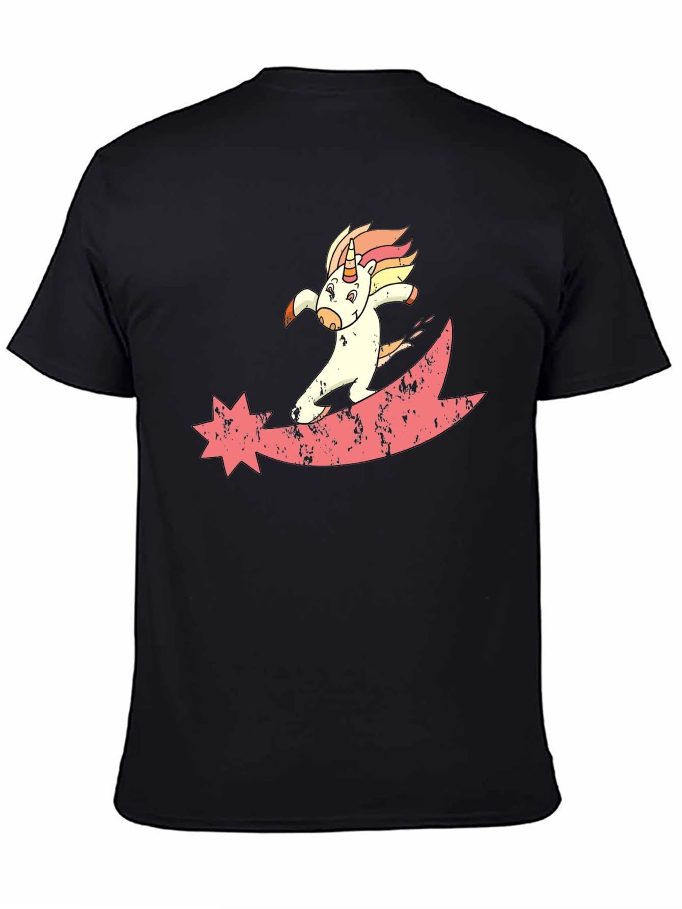 Black Unicorn Comet T-Shirt - Black Graphic Tee view 4