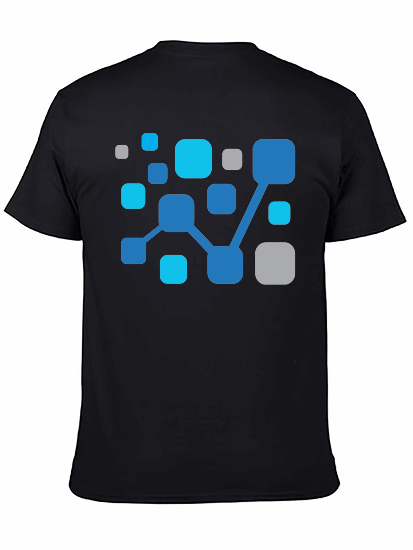 Black Abstract Network Black T-Shirt view 4