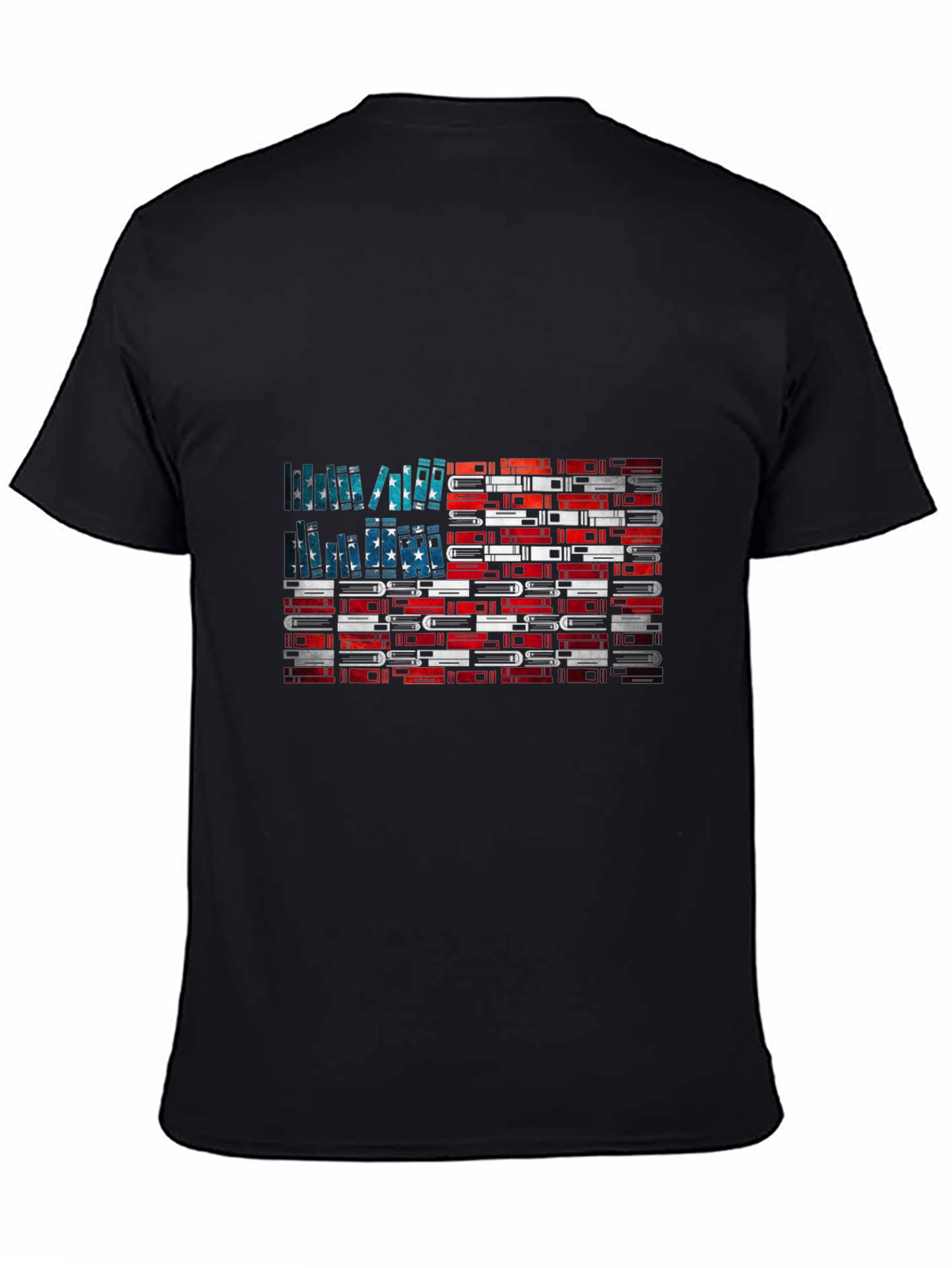 Black American Flag Books T-Shirt view 4
