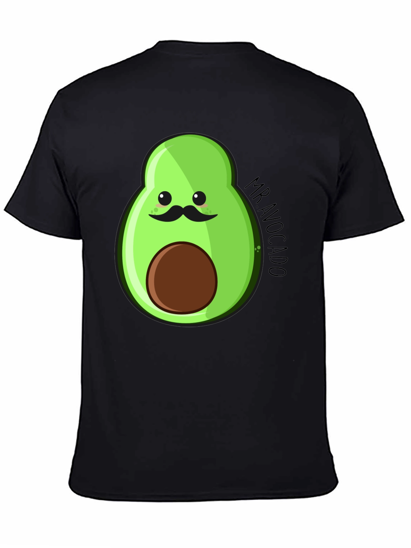 Black Mr. Avocado Graphic Tee - Black Unisex T-Shirt view 4
