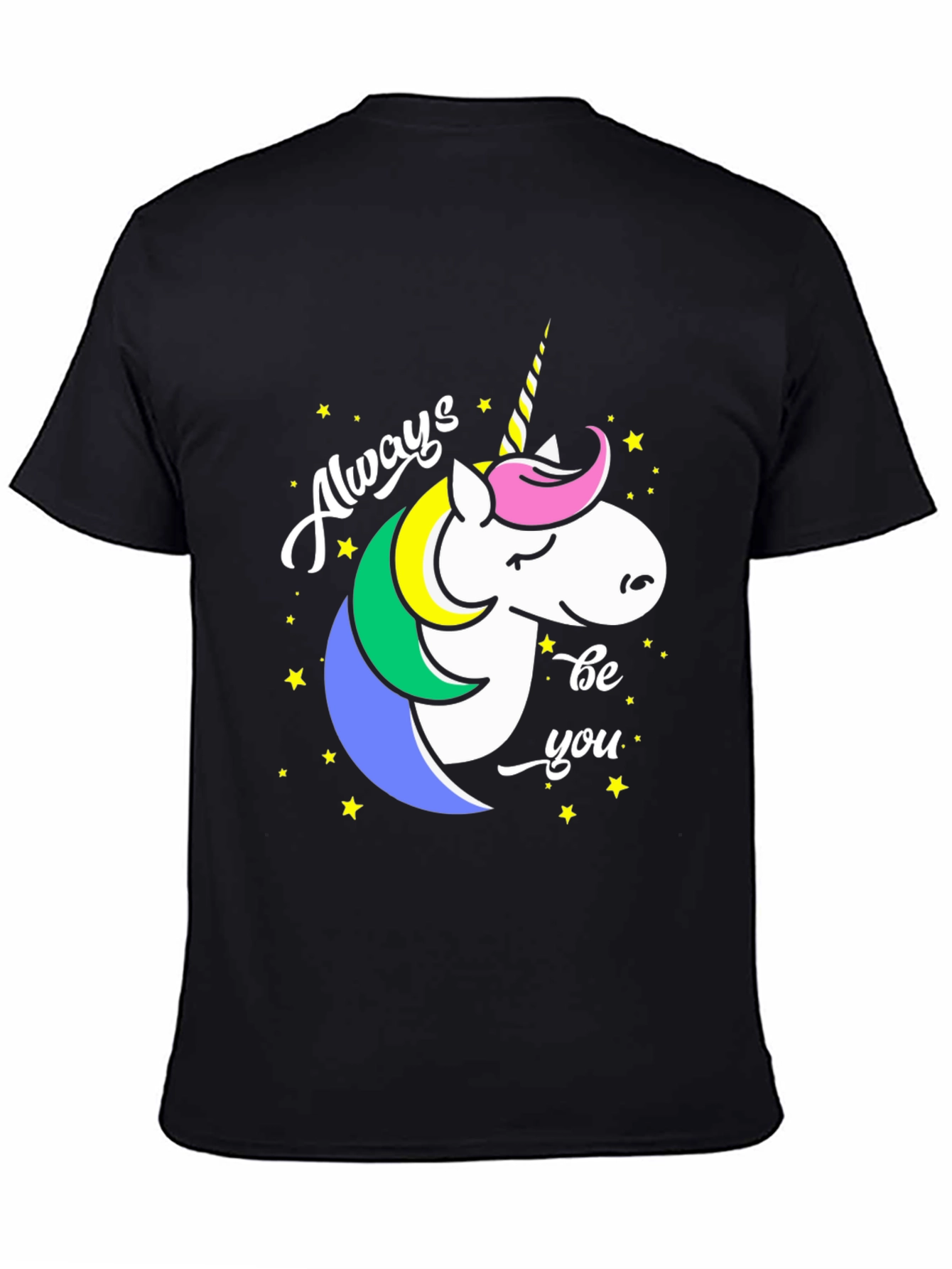 Black Always Be You Unicorn Graphic Tee - Black view 4