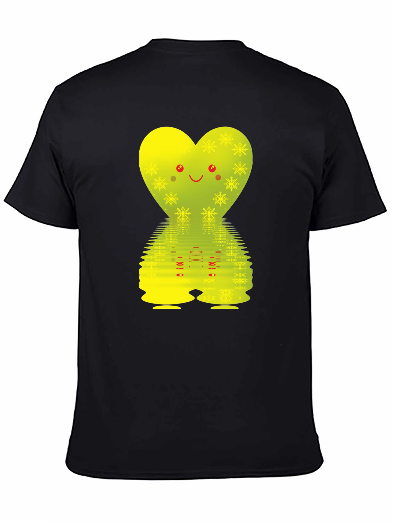 Black Cute Heart Graphic T-Shirt - Black view 4