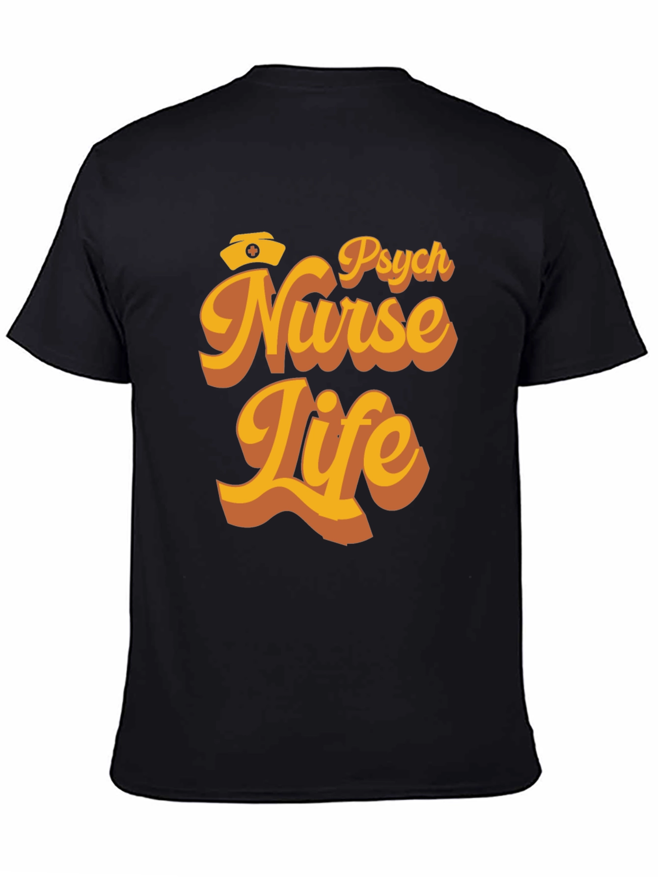 Black Psych Nurse Life T-Shirt - Retro Design view 4