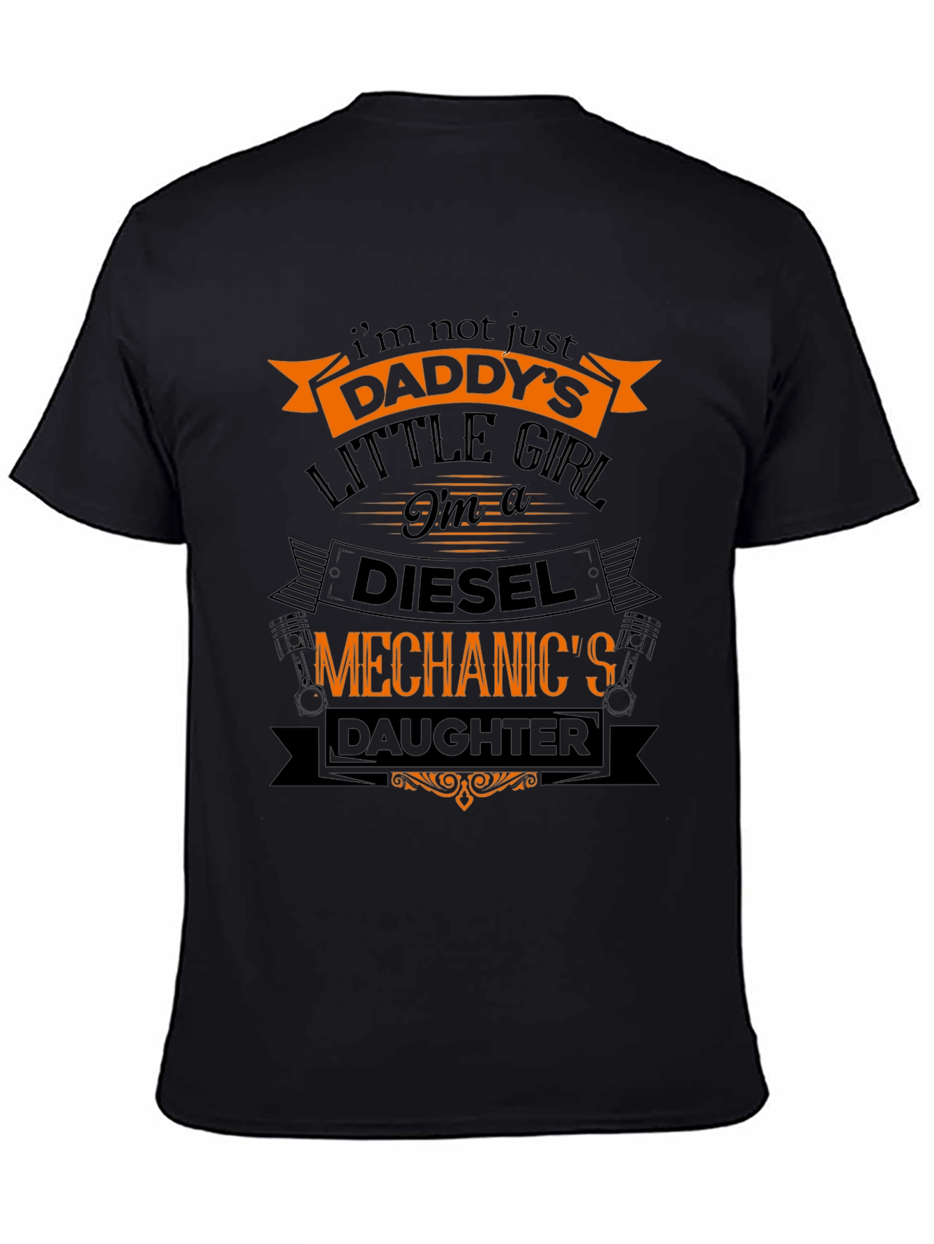 Black Daddy's Diesel Mechanic's Daughter Graphic Tee view 4