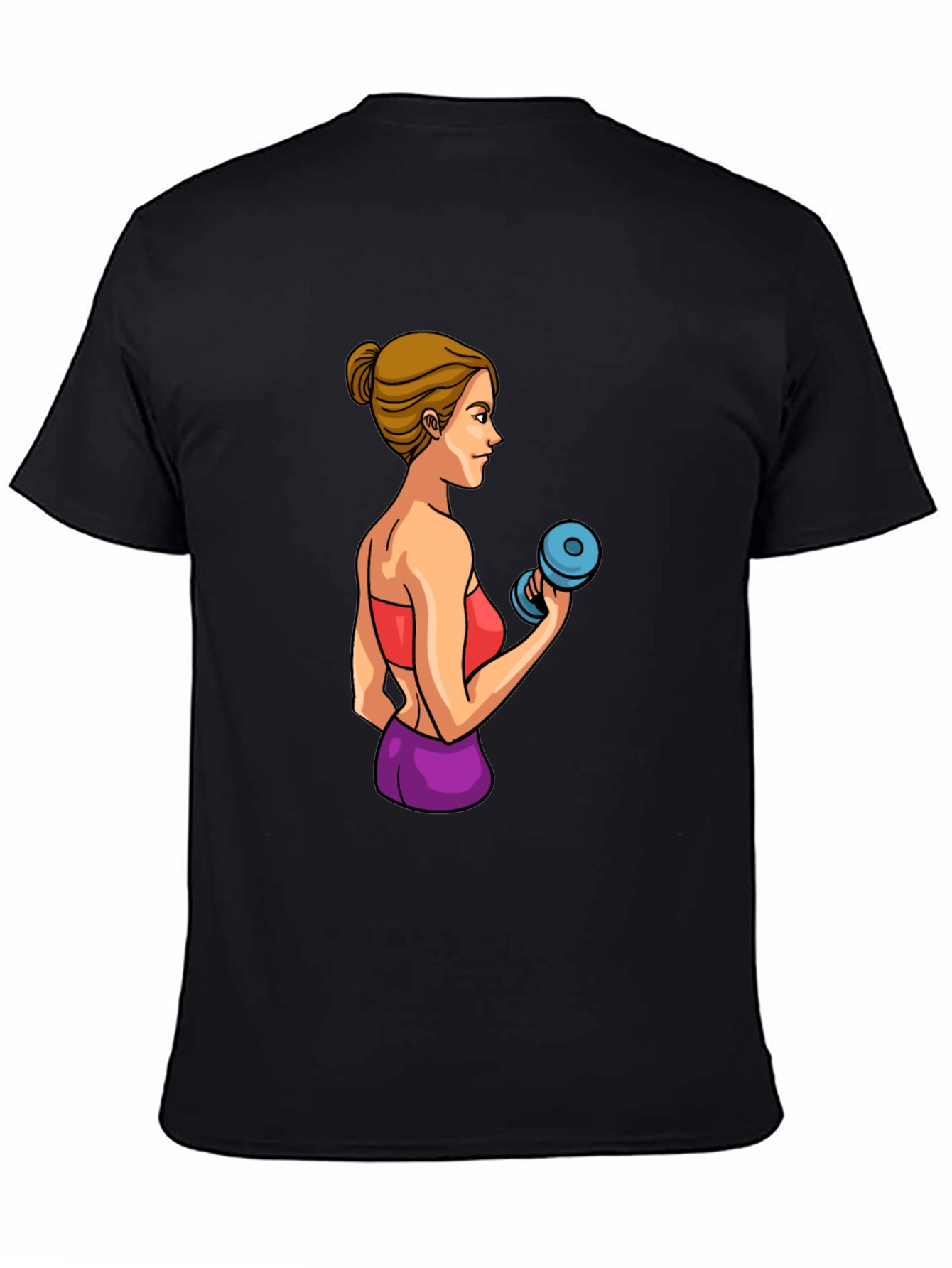 Black Workout Woman Graphic T-Shirt view 4