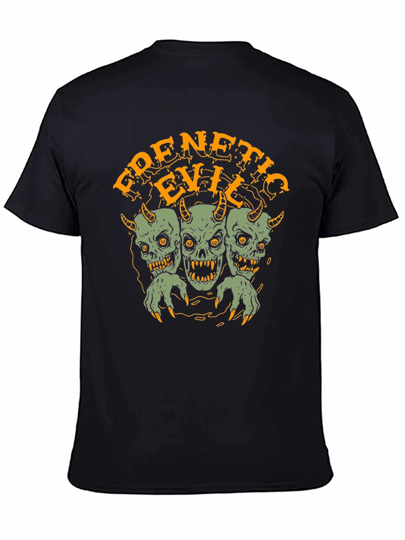 Black Frenetic Evil Graphic Tee - Men's Black T-Shirt view 4