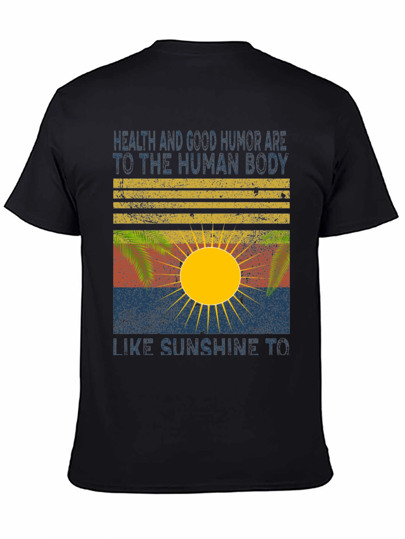 Black Health & Humor Sun Graphic Tee - Black view 4