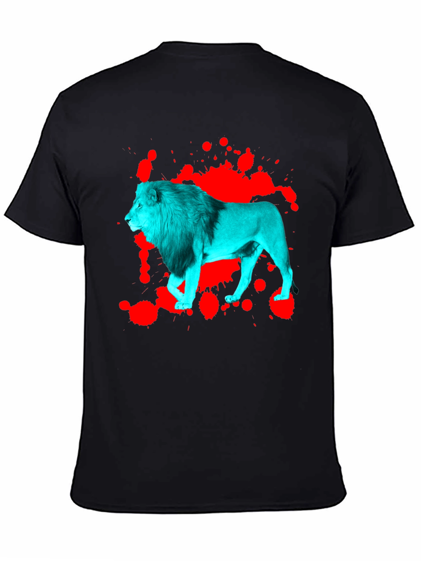 Black Bold Lion Graphic Tee - Black view 4