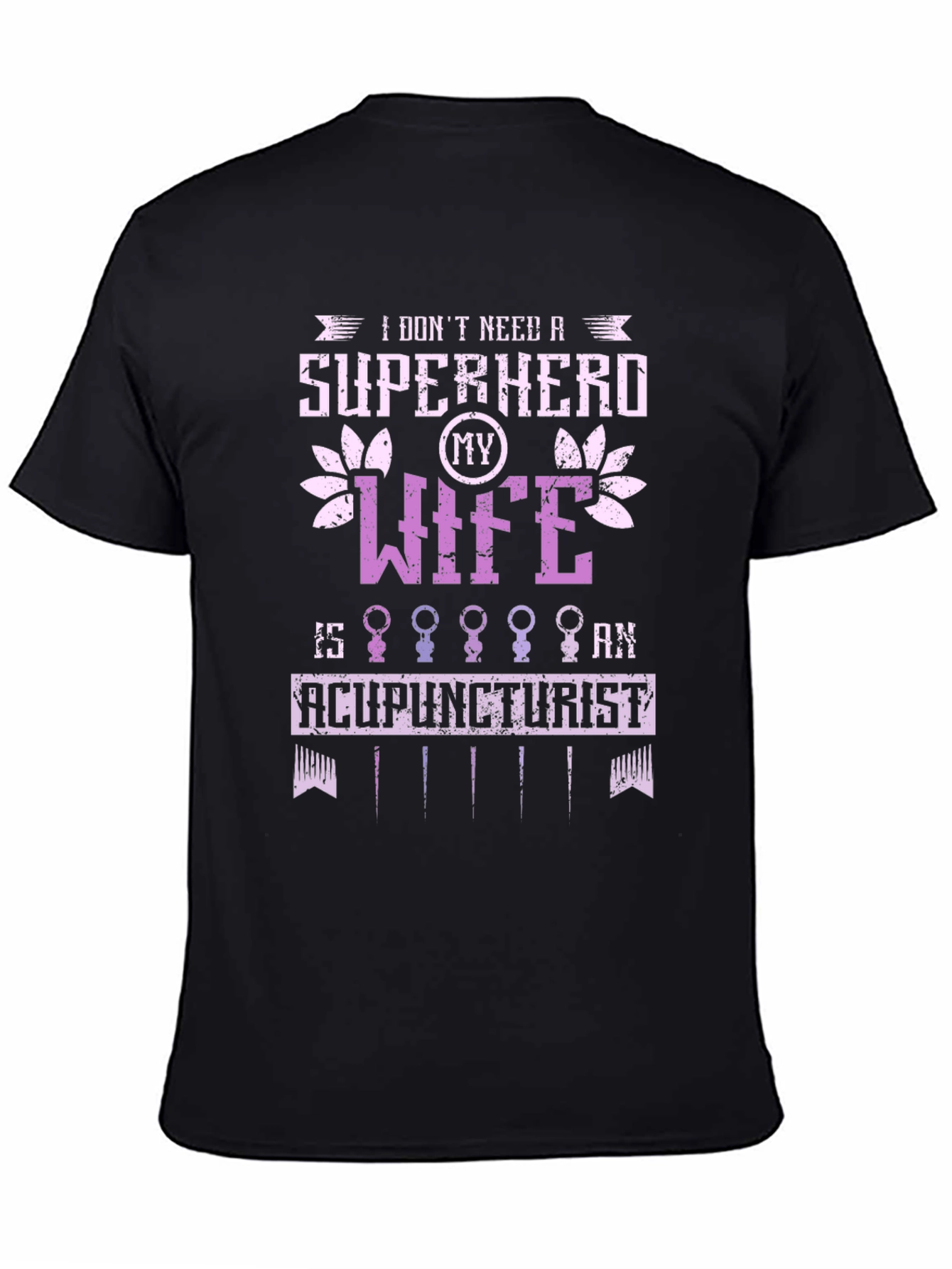 Black Acupuncturist Wife Super Hero Graphic Tee view 4