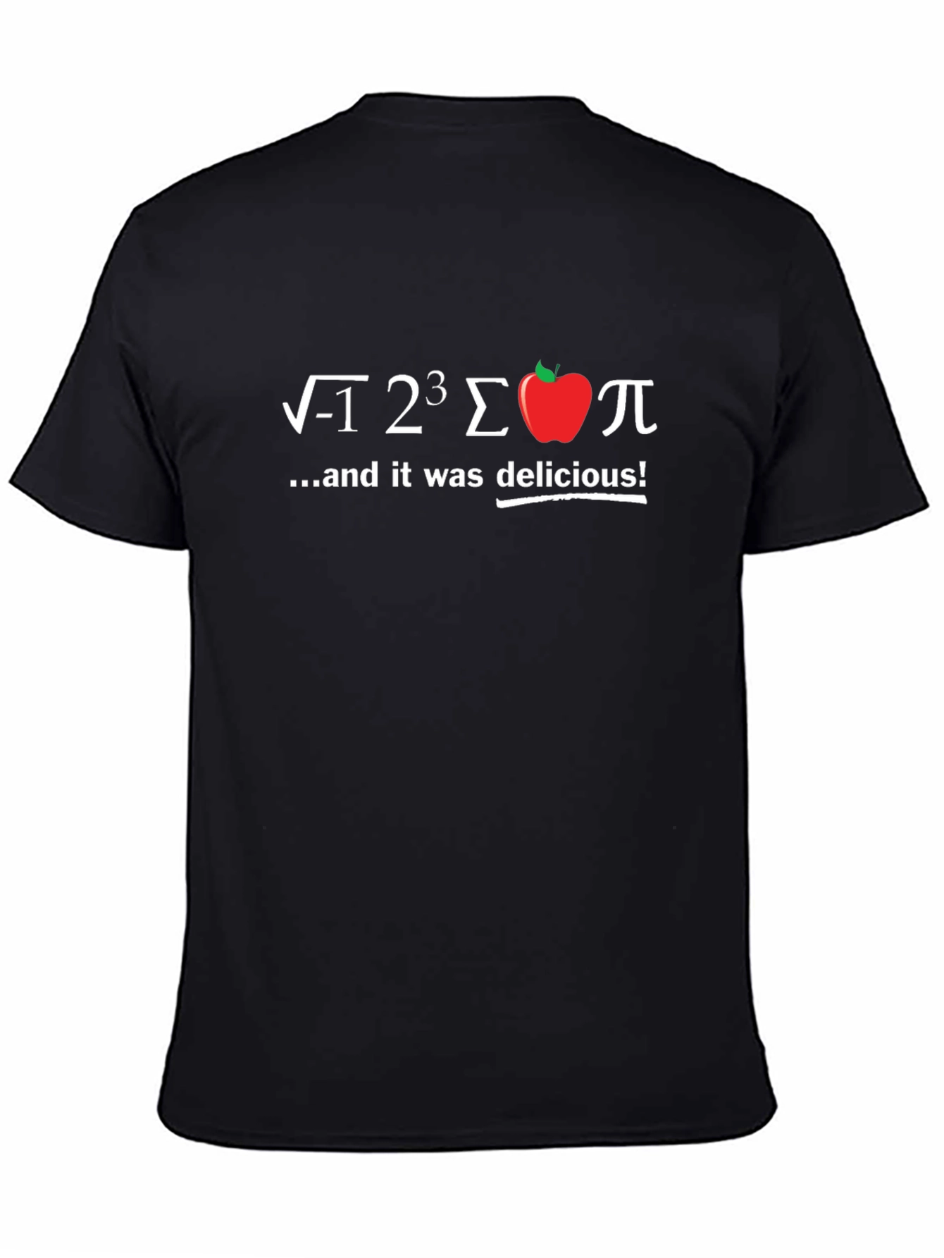 Black Math Apple Black T-Shirt: Delicious Equations view 4