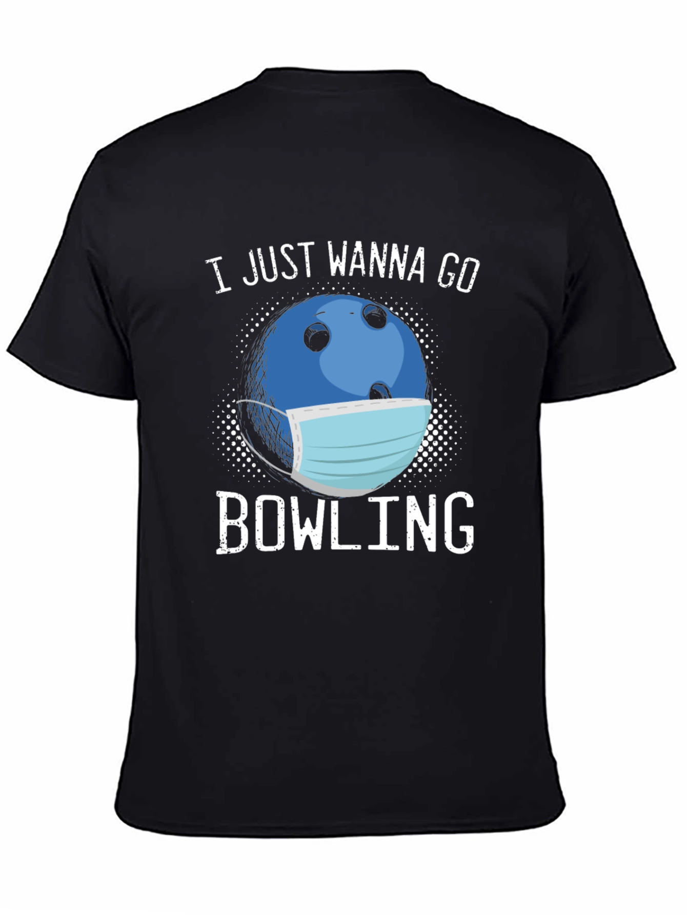 Black Bowling Mask Graphic Tee view 4