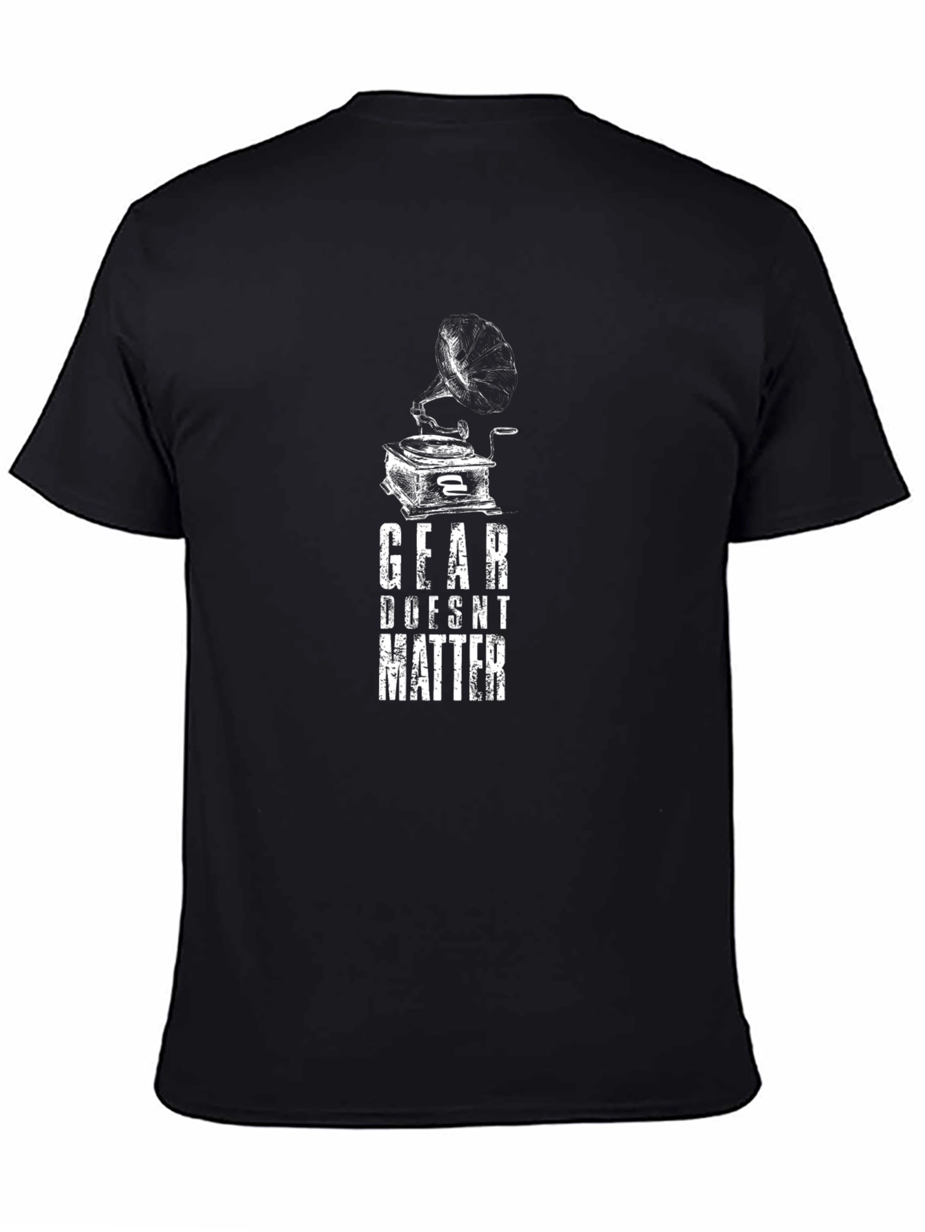 Black Gear Doesn't Matter Black Graphic T-Shirt view 4