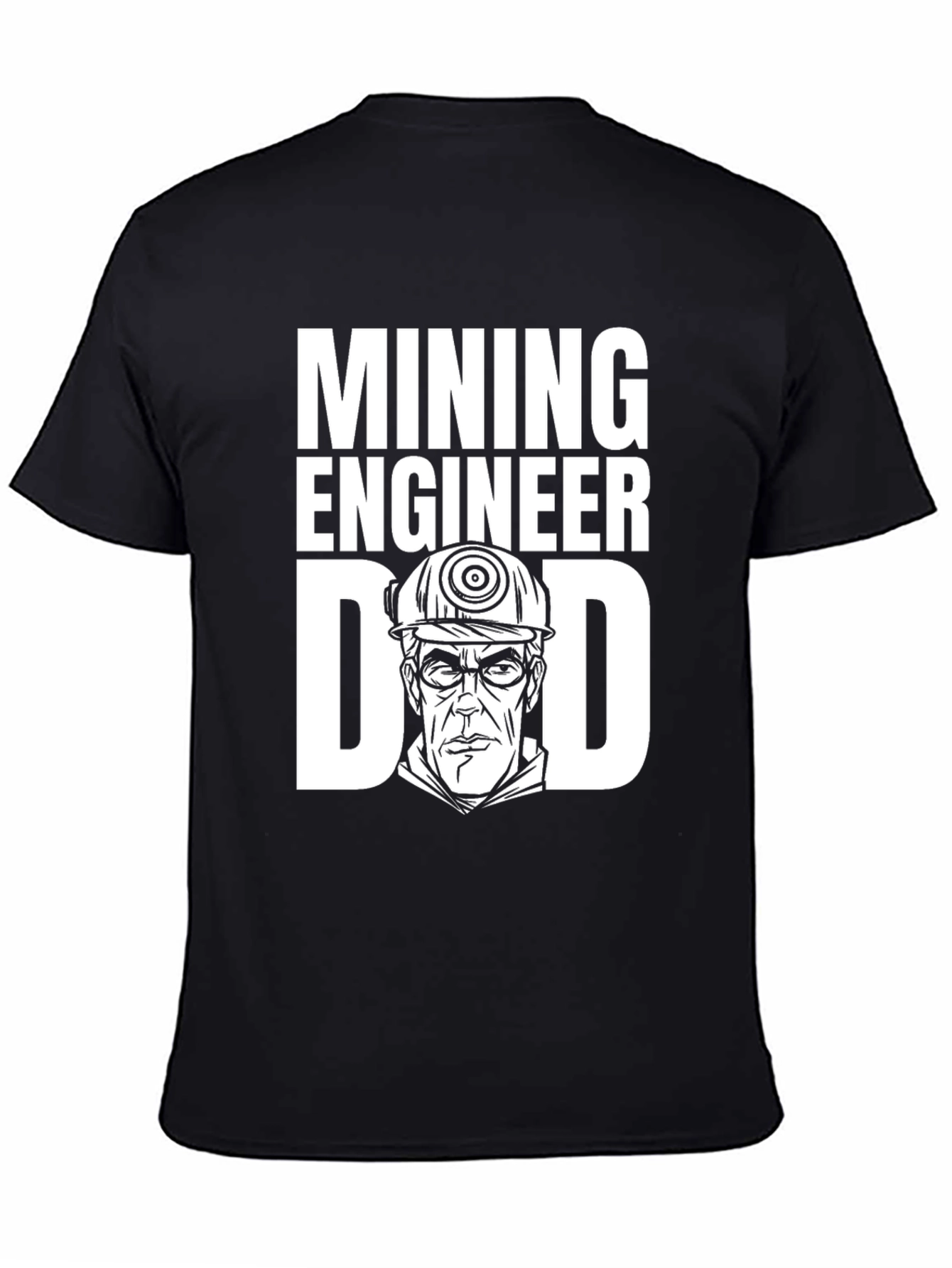 Black Mining Engineer Dad T-Shirt - Gift for Miners view 4