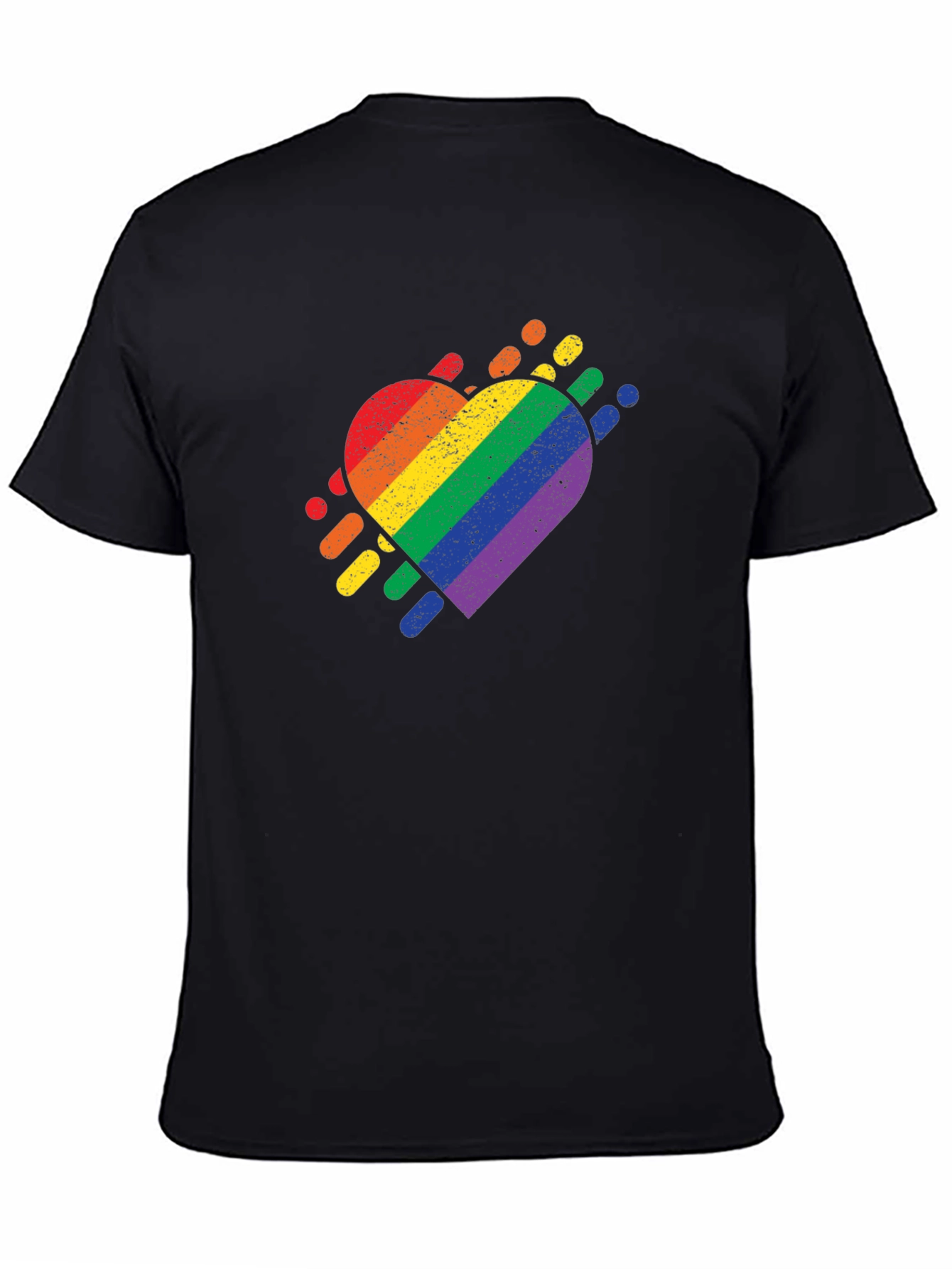 Black Pride Heart Black T-Shirt view 4