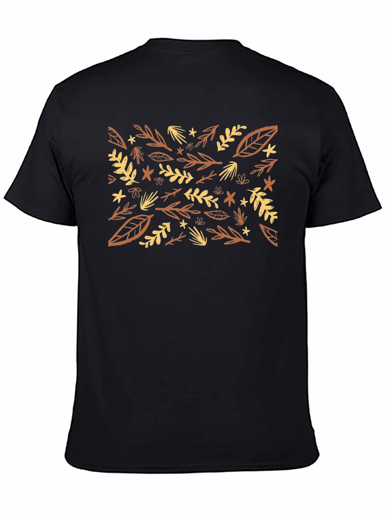 Black Autumn Leaves Graphic Tee - Black view 4