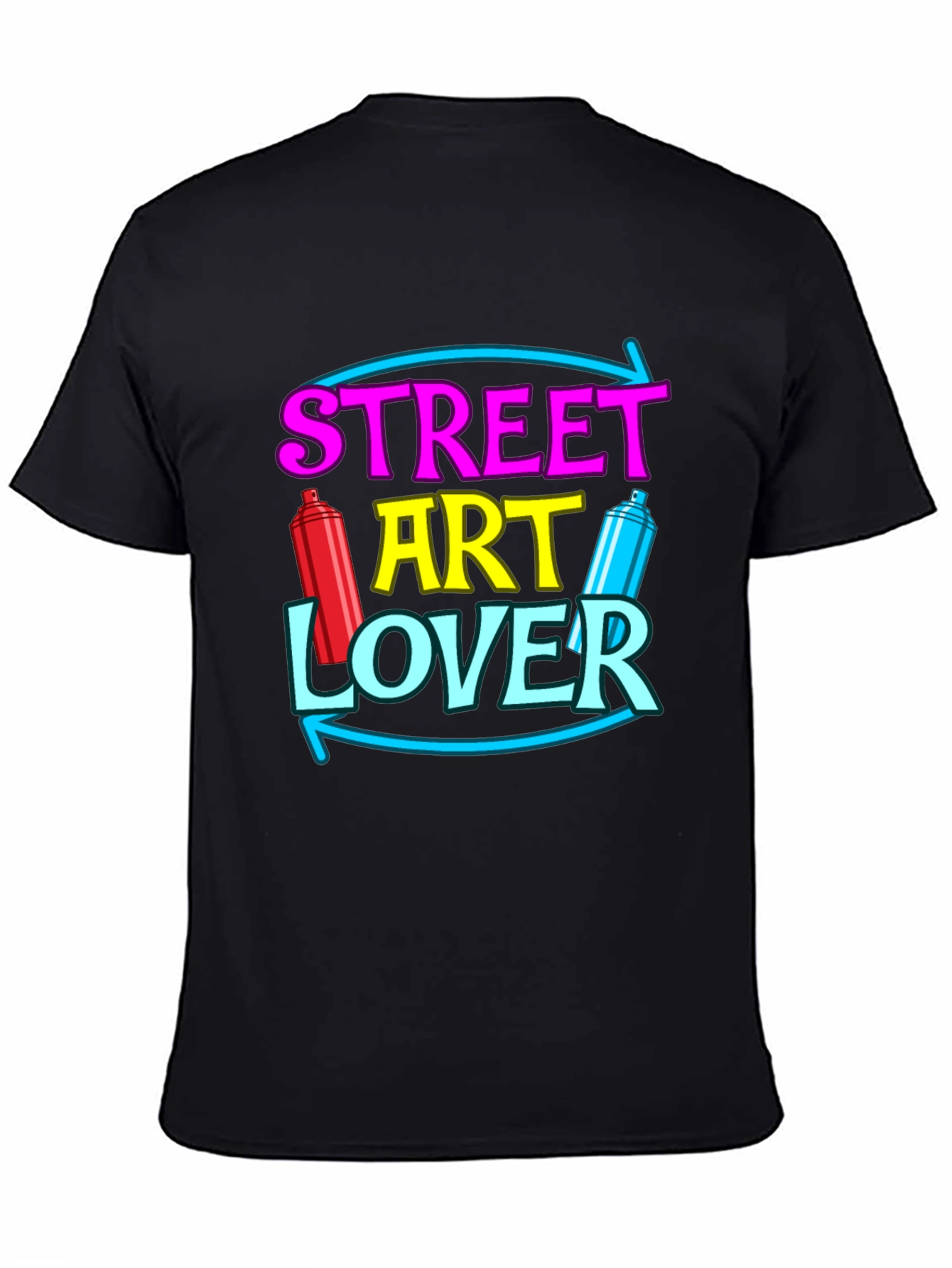 Black Street Art Lover T-Shirt Graffiti Artist Tee view 4