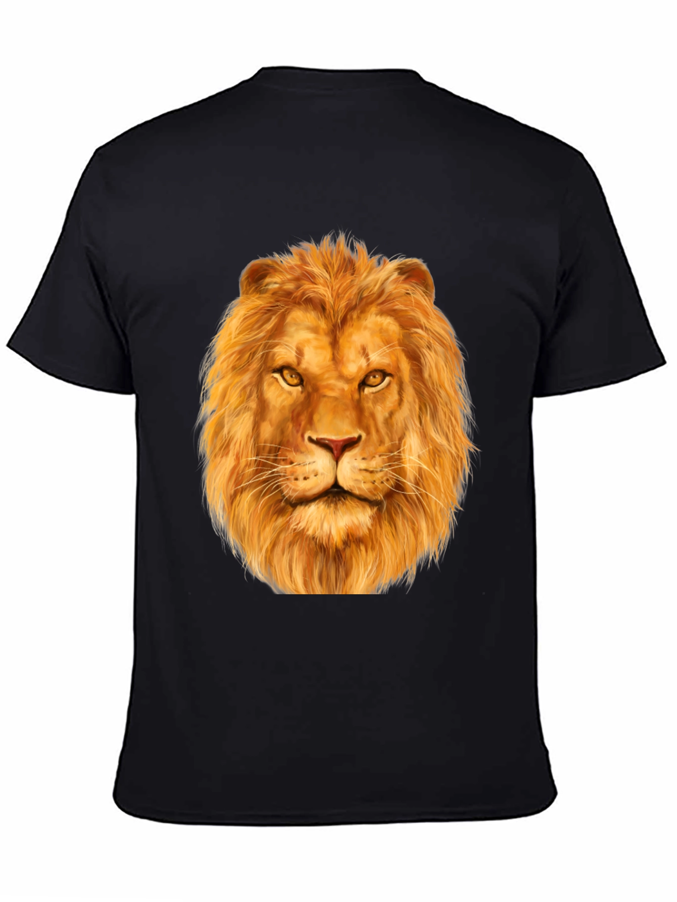 Black Lion Graphic Print Black T-Shirt view 4