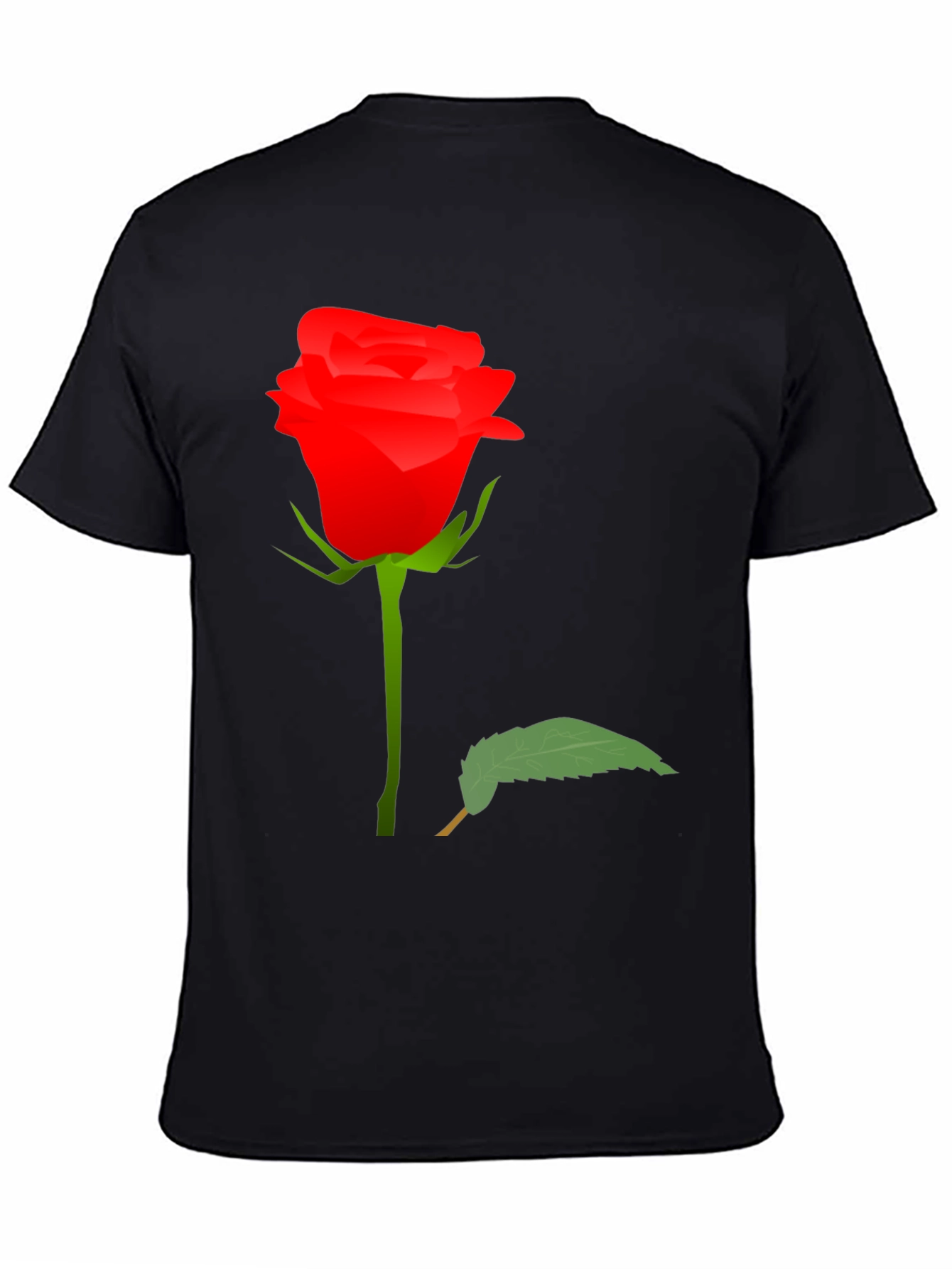 Black Rose Graphic Tee - Black Cotton T-Shirt view 4