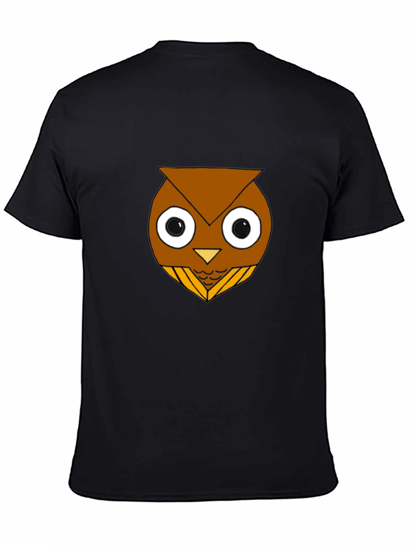 Black Funny Owl Graphic T-Shirt - Black Cotton Blend view 4