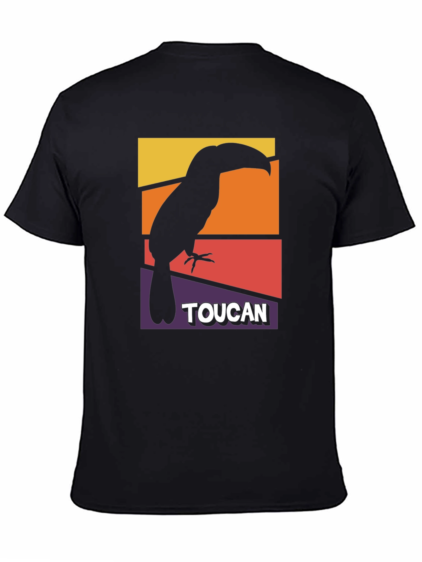 Black Toucan Graphic T-Shirt - Retro Style Bird Tee view 4