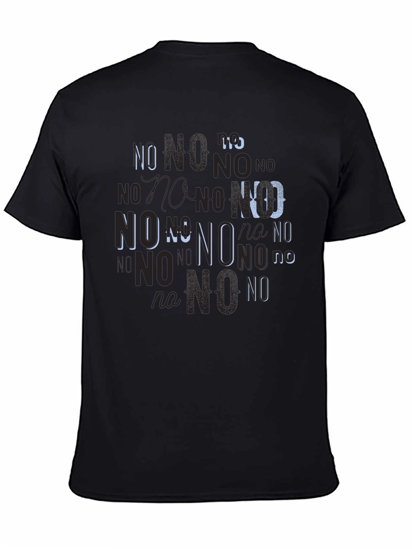 Black Statement Tee: No Graphic Print Black T-Shirt view 4