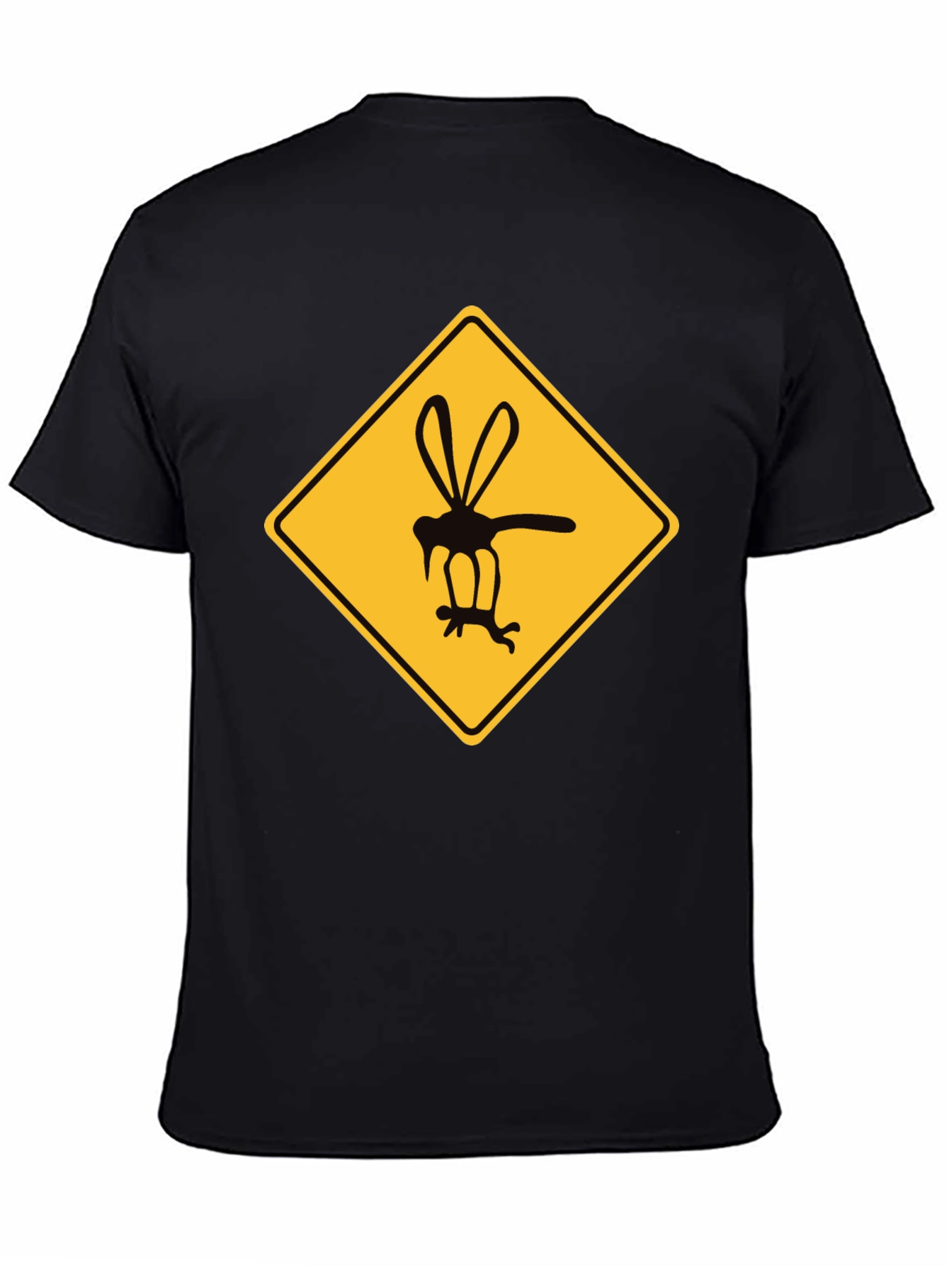 Black Mosquito Warning Graphic T-Shirt - Black view 4